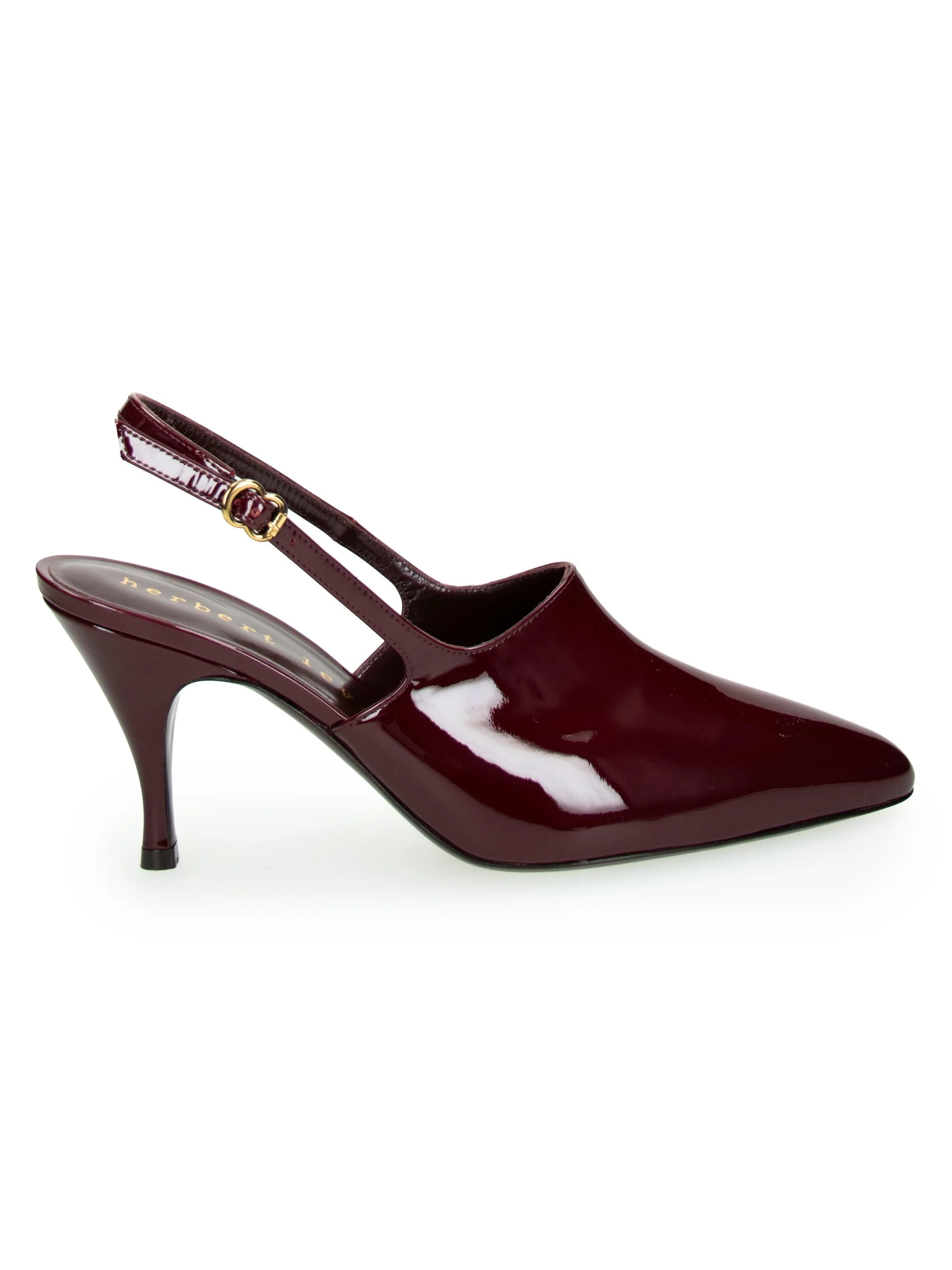 Women's Cover-Up Patent Leather 80MM Slingbacks - Patent Calf Skin Burgundy - 1