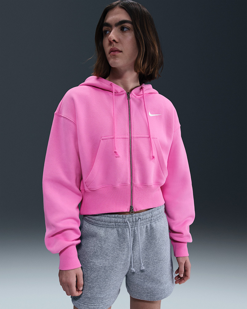 Nike Sportswear Phoenix Fleece Women's Loose Full-Zip Cropped Hoodie - 1