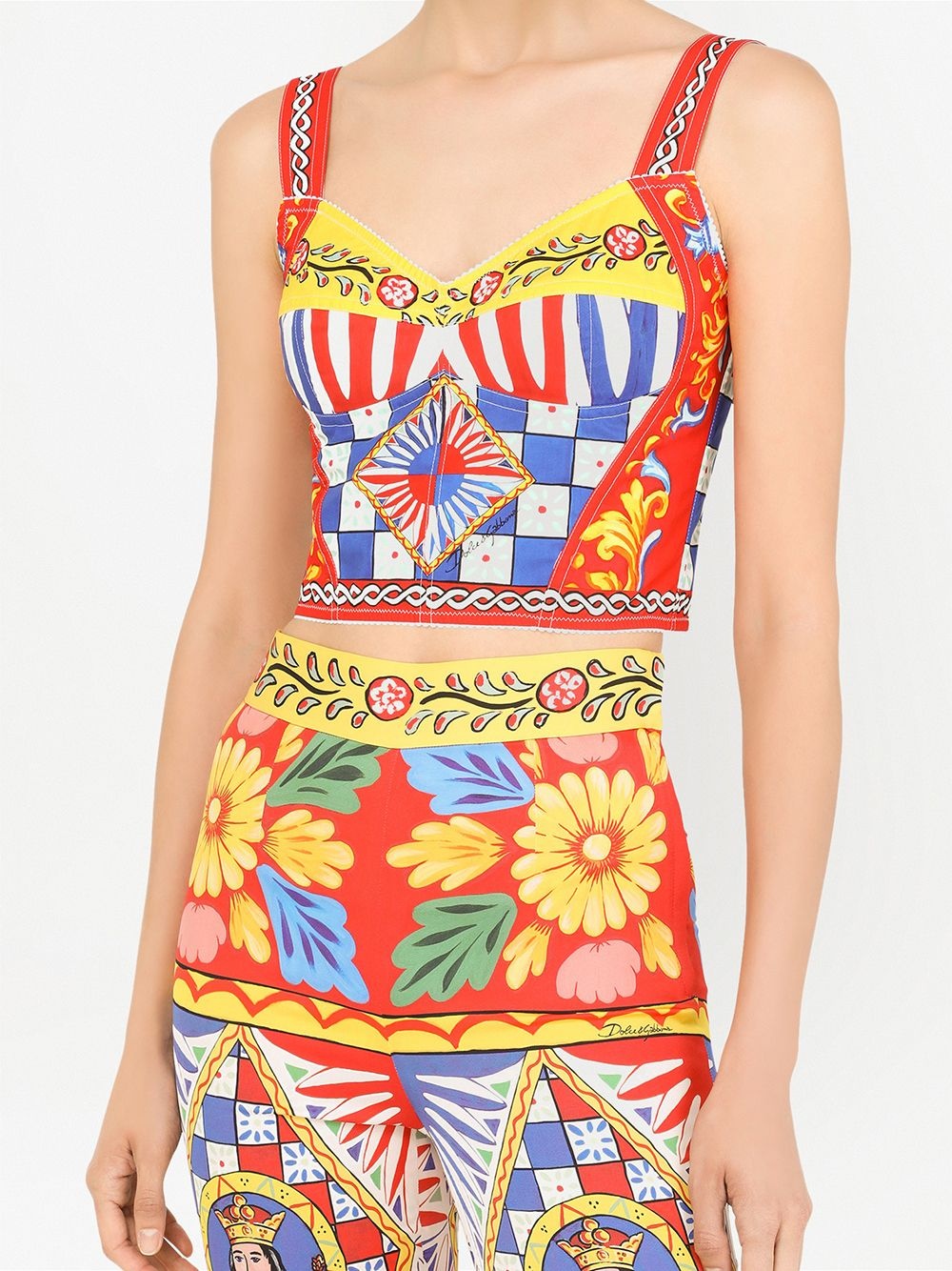 Carretto-print bustier top - 5