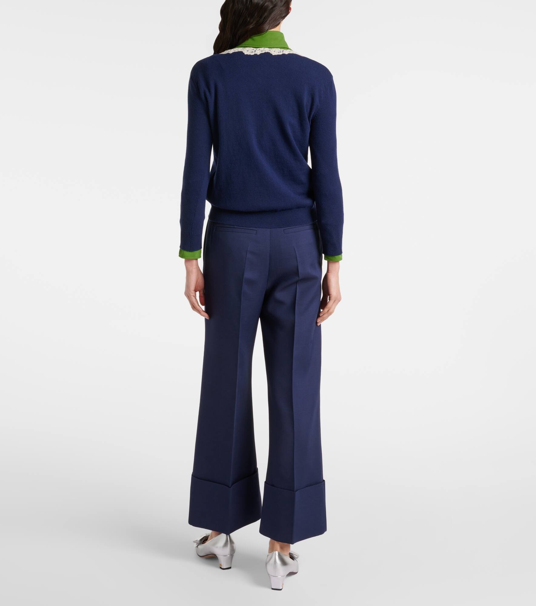 Lace-trimmed virgin wool cardigan - 3