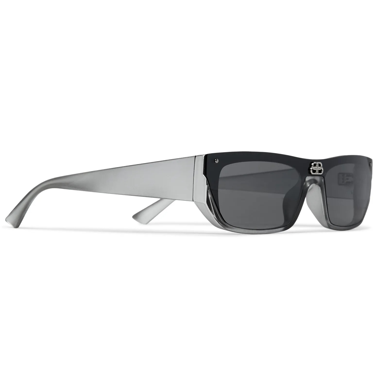 Rectangle-Frame Ruthenium and Acetate Sunglasses - 2