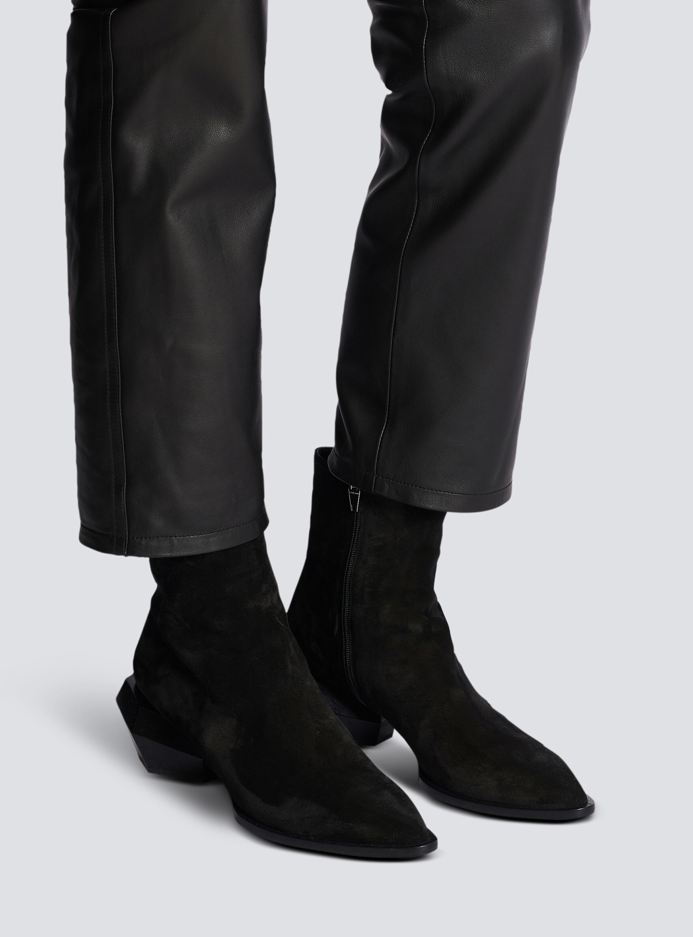 Billy suede ankle boots with diamond heel - 8