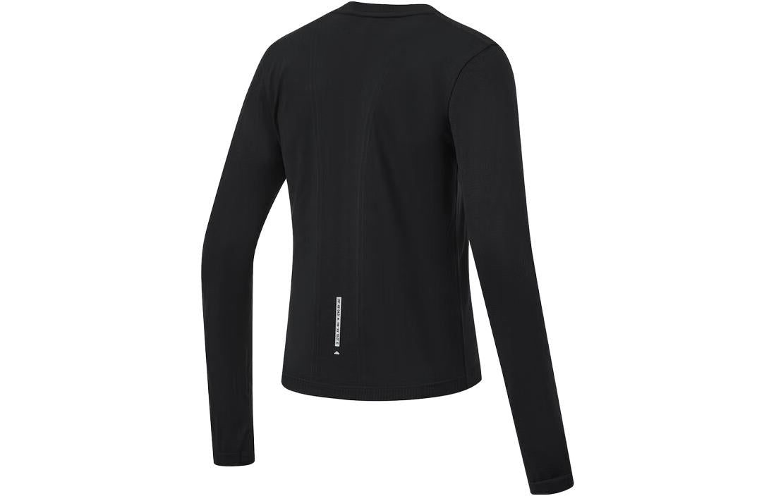 (WMNS) Li-Ning Small Logo Running Long Sleeve T-shirt 'Black' ATLT082-1 - 2