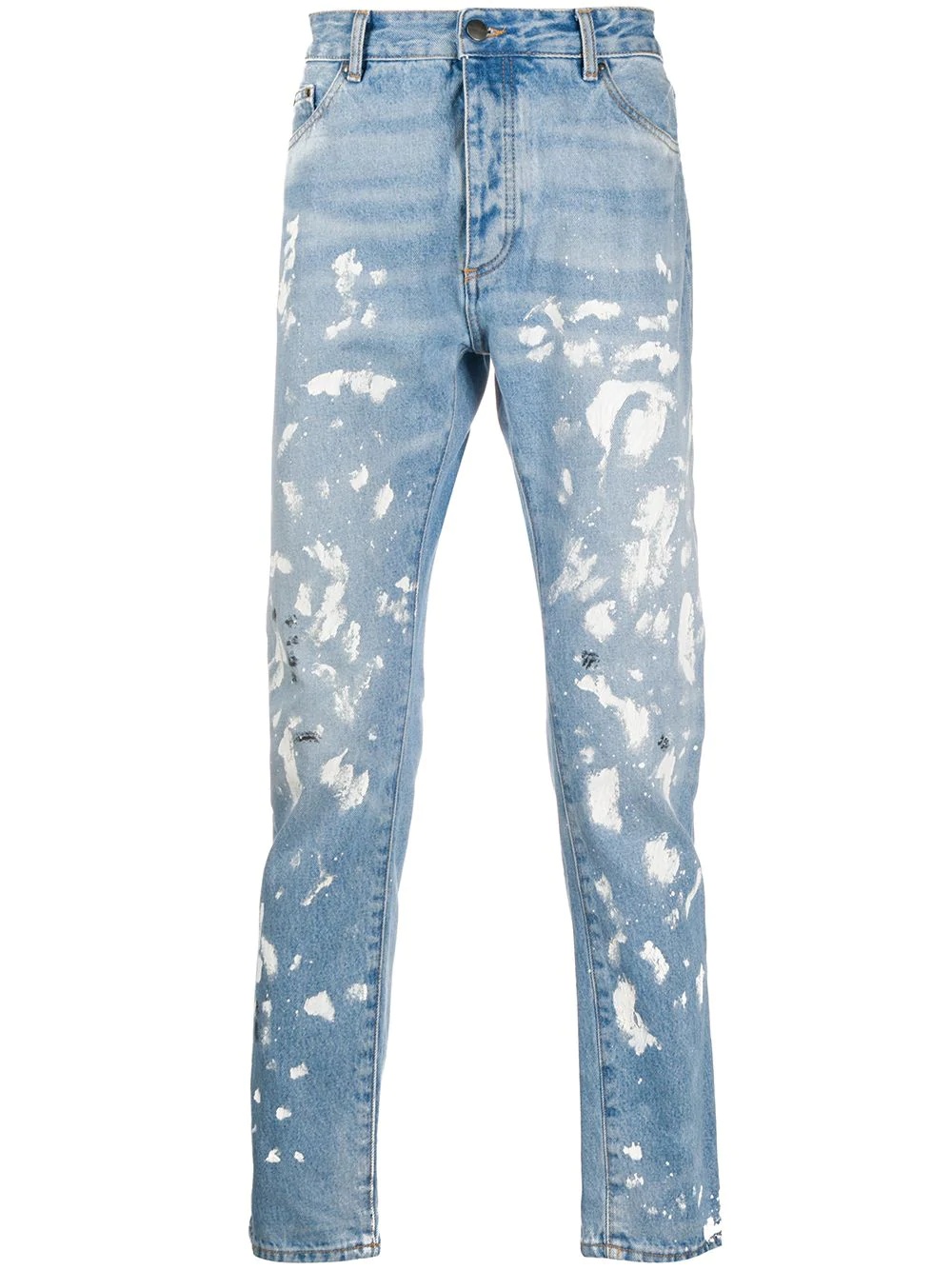 paint-splatter slim-fit jeans - 1