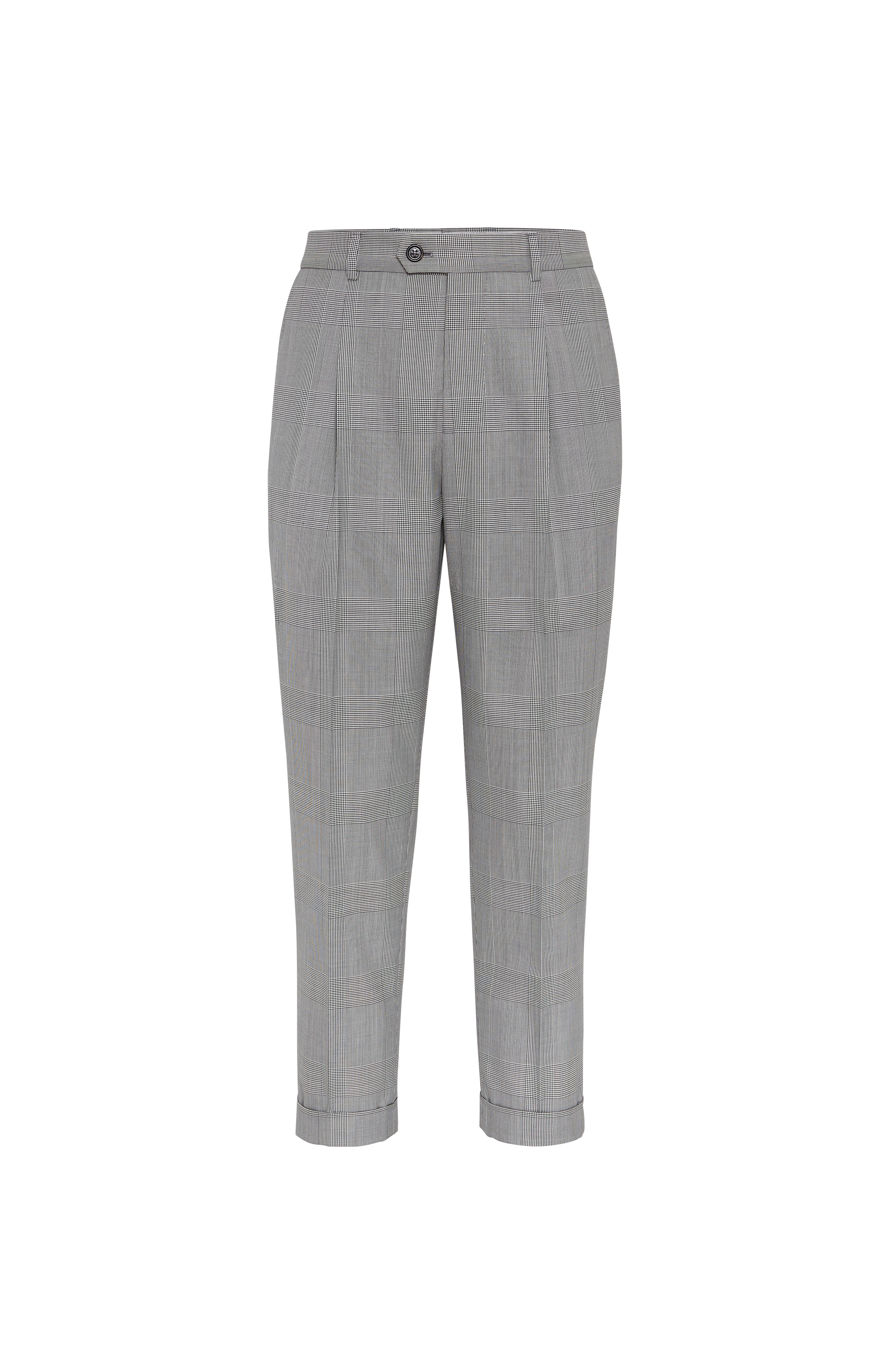 Brunello Cucinelli Prince of Wales trousers in Grey at Nordstrom - 1