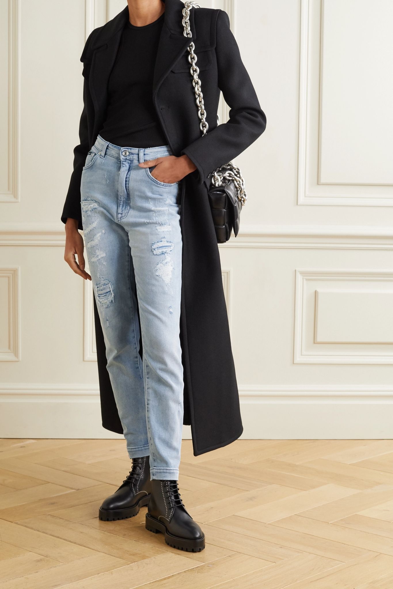 Distressed high-rise skinny jeans - 3