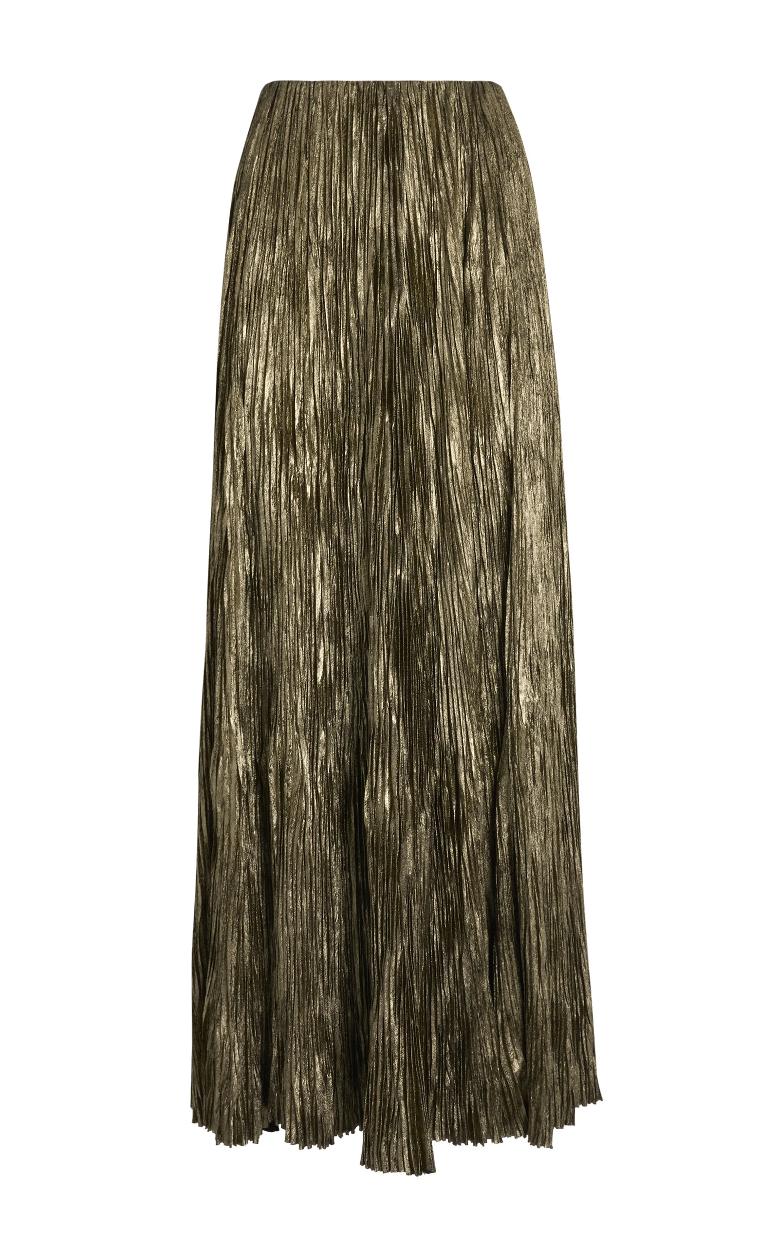 Luciana Foiled Satin Maxi Skirt silver - 1