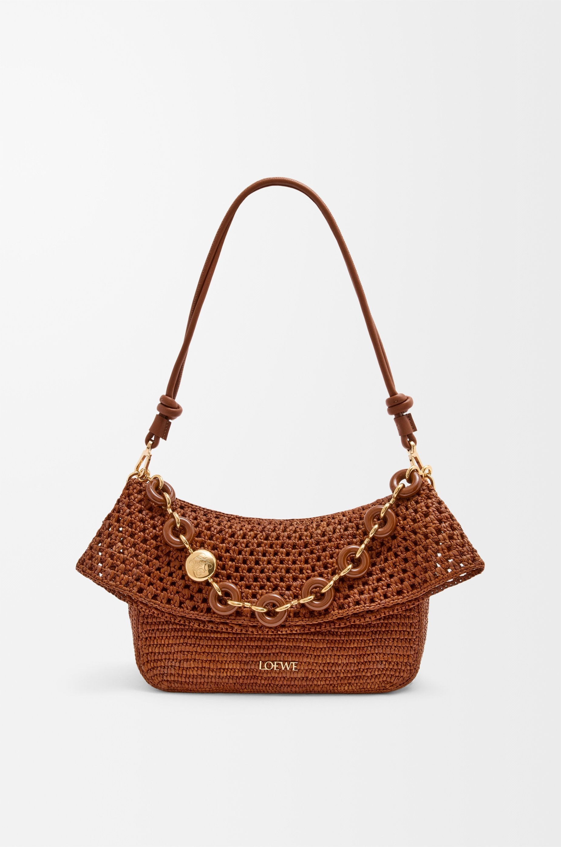 Medium Ola bag in raffia and calfskin - 8
