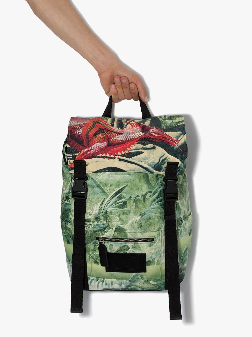 Red Dragon print backpack - 3