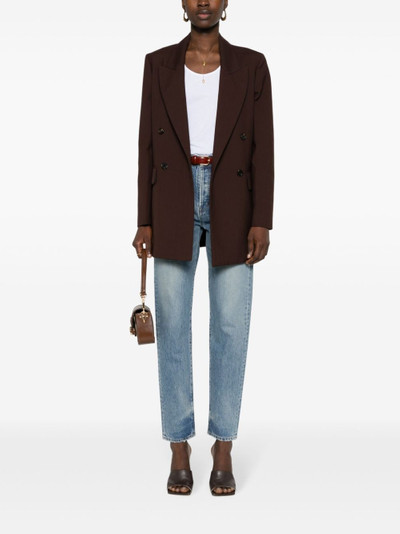 SAINT LAURENT distressed high-waisted jeans outlook
