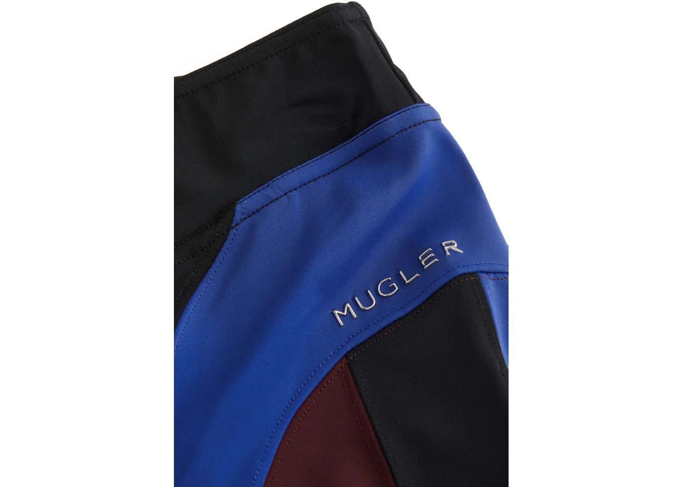 Mugler H&M Spiral-Paneled Jersey Leggings Black/Color-Block - 2