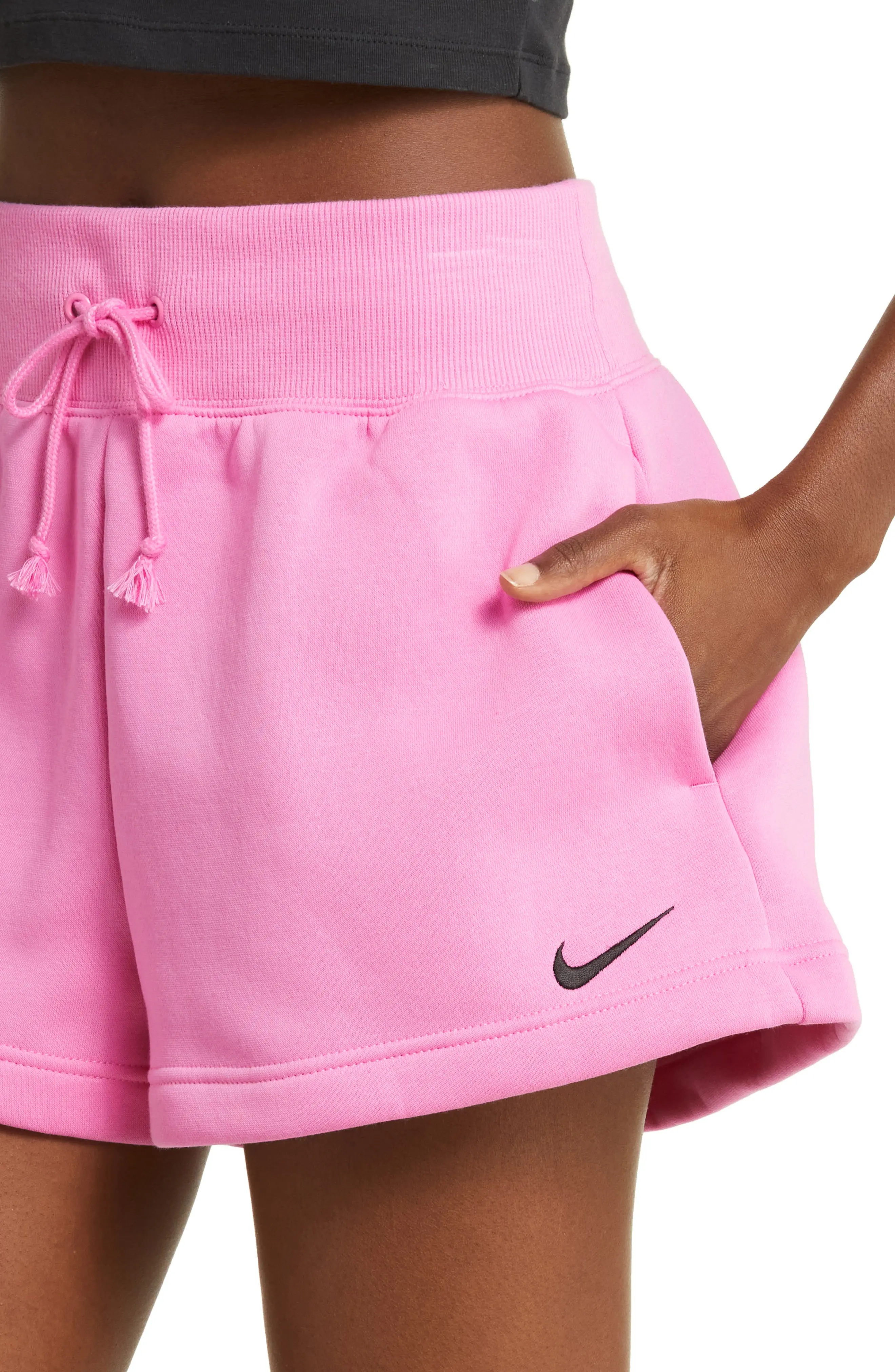 Phoenix Fleece Knit Shorts in Playful Pink/Black - 4