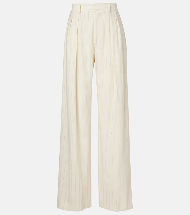 Striped high-rise wool wide-leg pants 1
