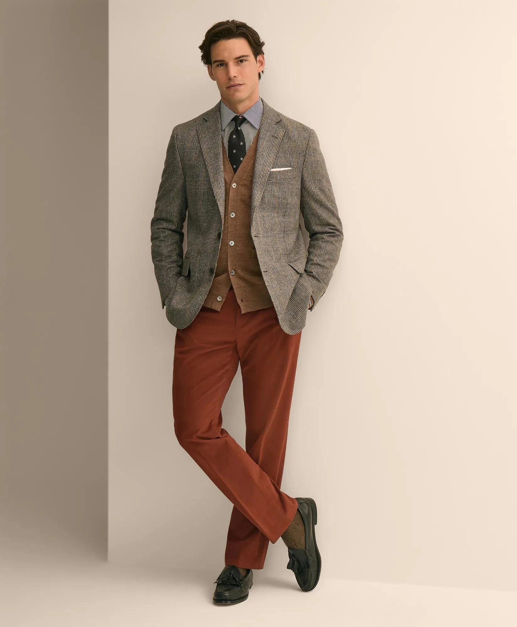 Classic Fit Cotton Blend Moleskin Dress Pants - 1