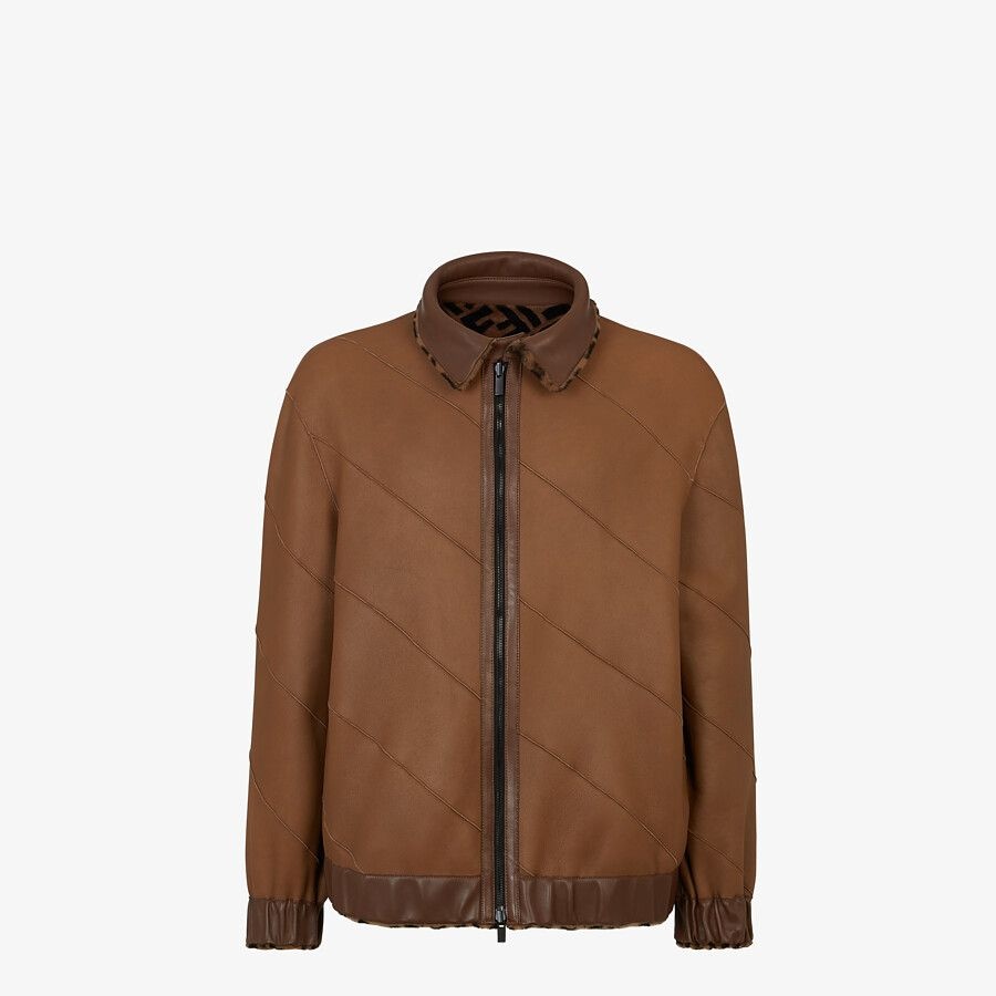 Jacket in brown shearling - 4