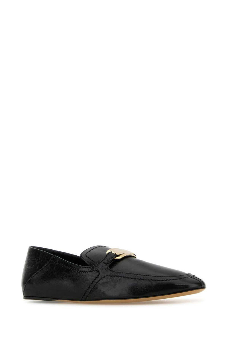FERRAGAMO Black Leather Elaine Loafers Nero Mocassini outlook