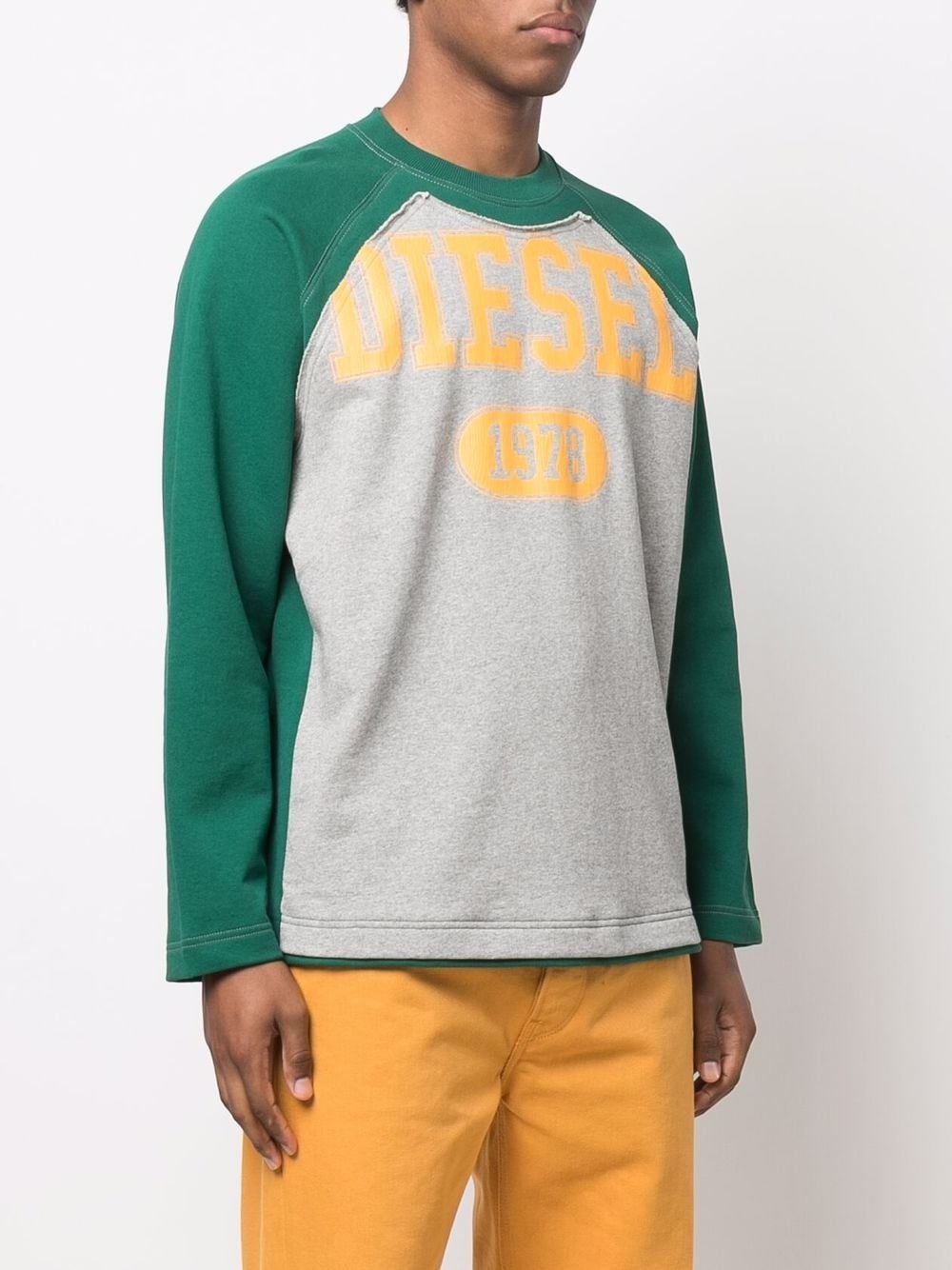 logo-print two-tone sweatshirt - 3