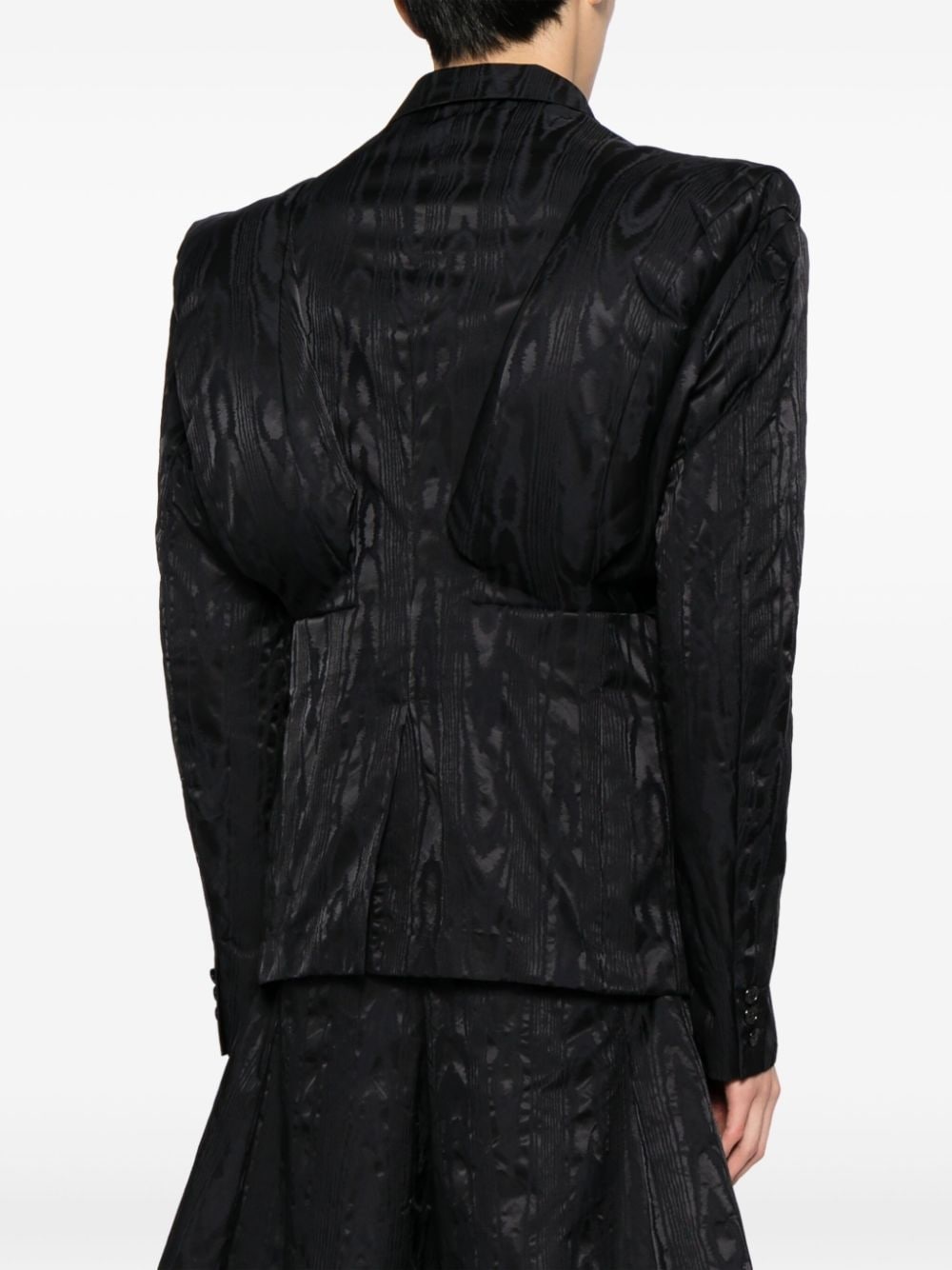 striped shoulder-pads blazer - 4