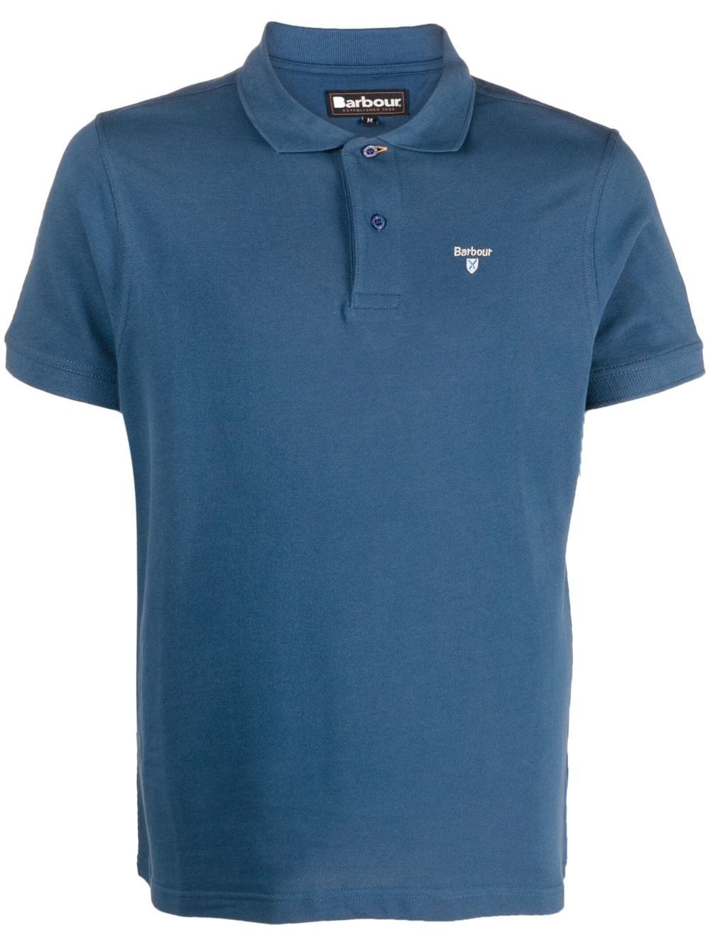 embroidered-logo short-sleeved polo shirt - 1