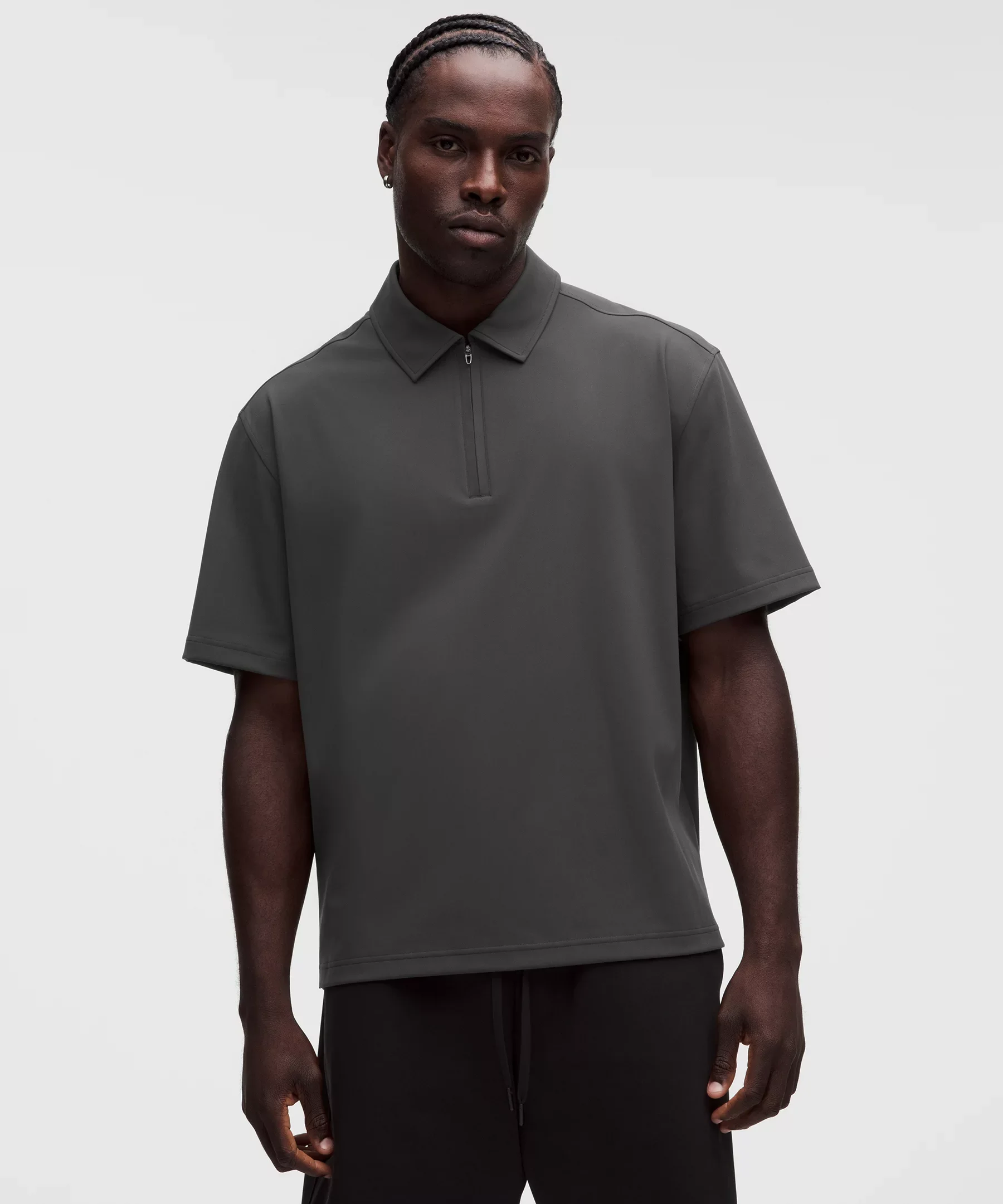 Daydrift Oversized Zip-Neck Polo Shirt - 1