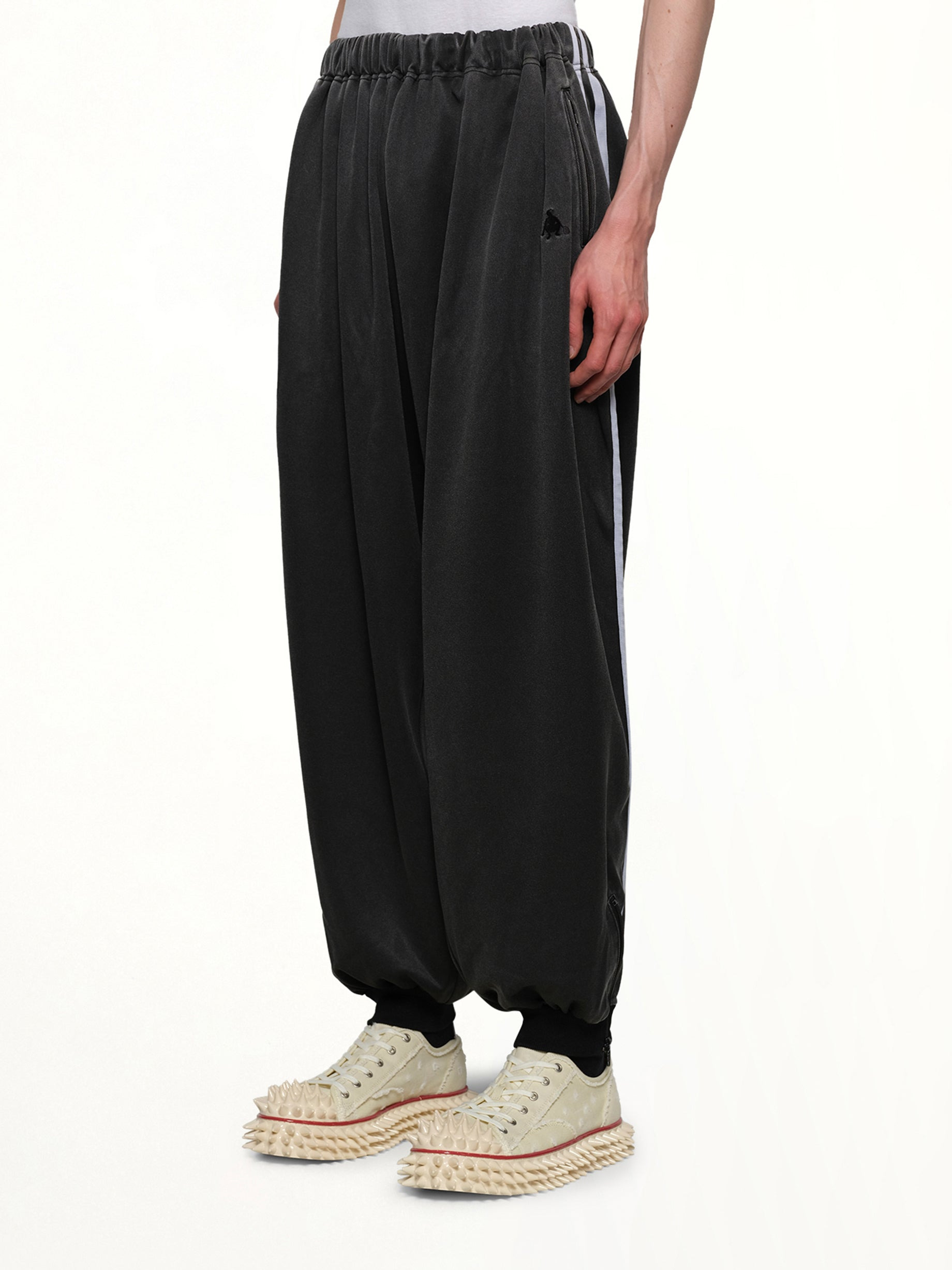 Faded Black Track Pants in Grey - 3
