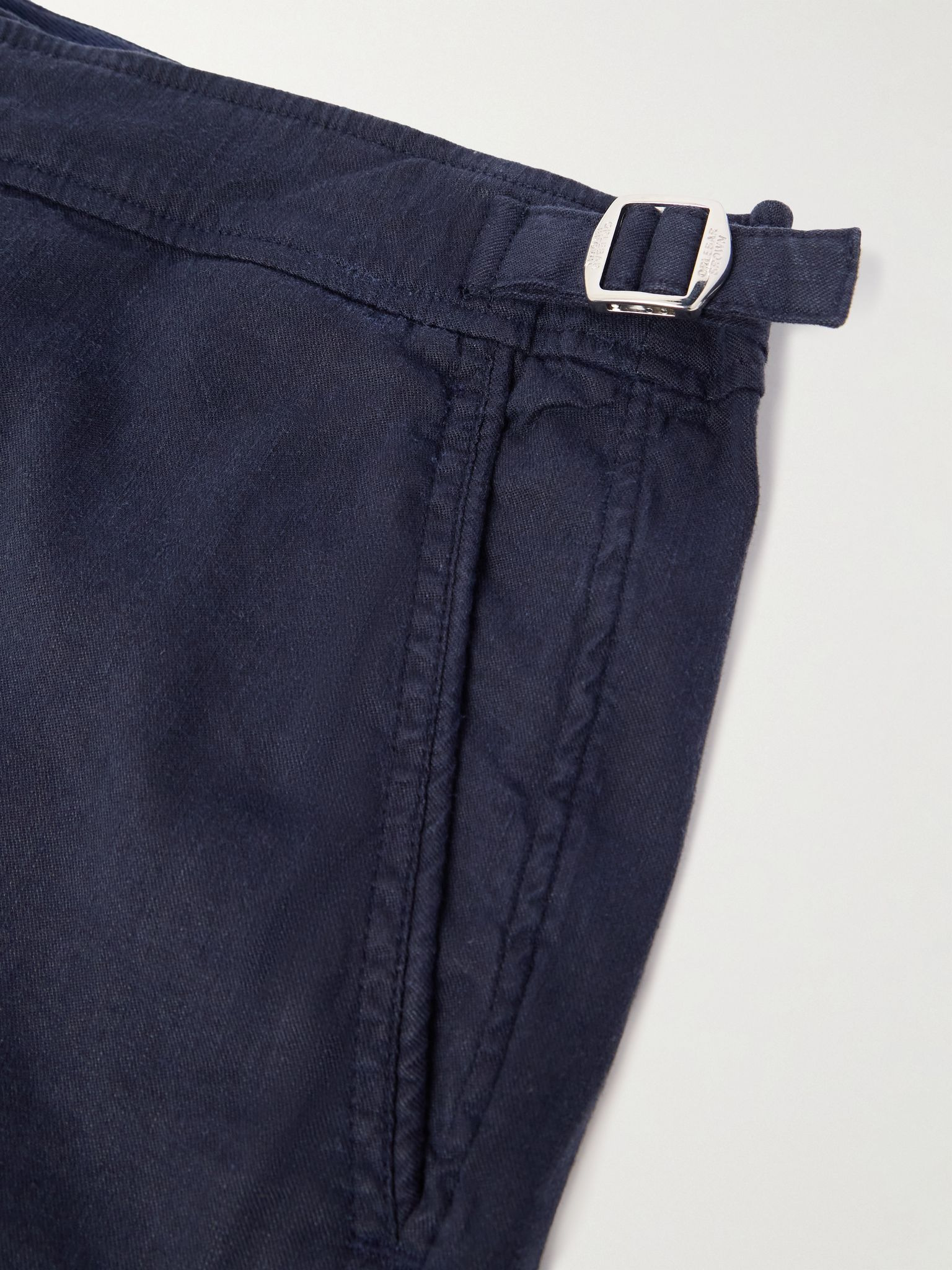 Bulldog Slim-Fit Straight-Leg Stretch-Linen and Lyocell-Blend Shorts Navy - 6