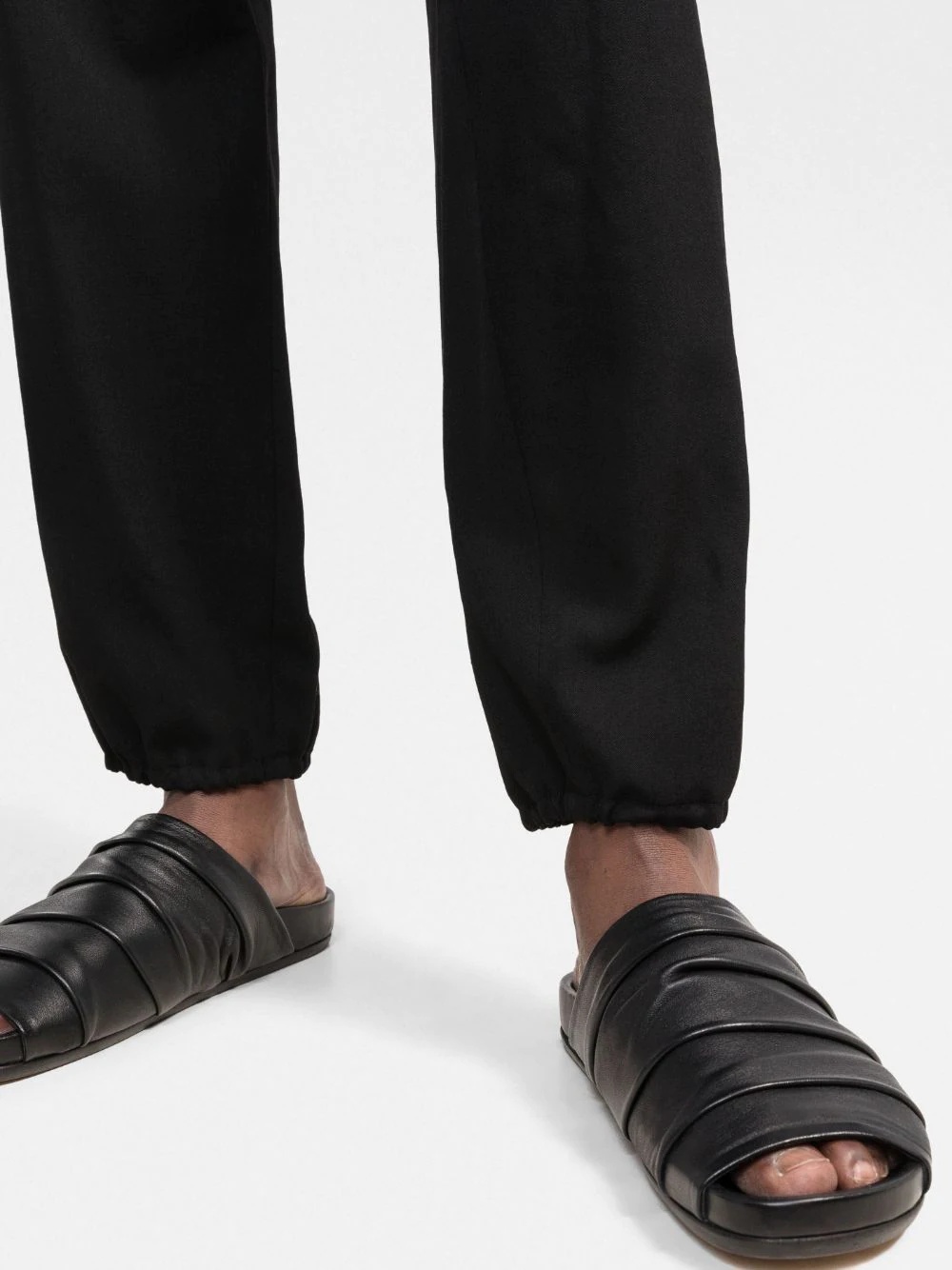 gathered-detail elasticated-waistband trousers - 5