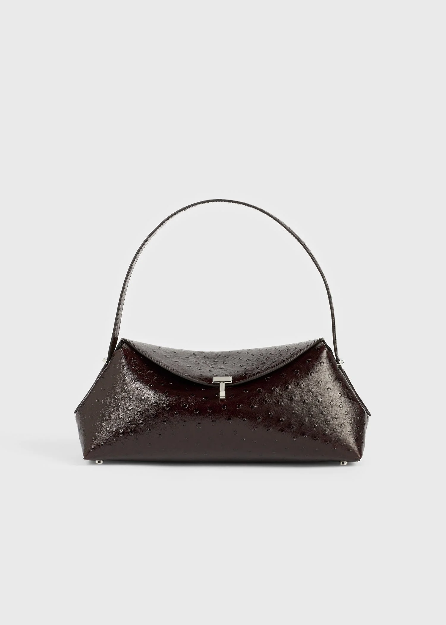 T-lock ostrich-embossed shoulder bordeaux - 1