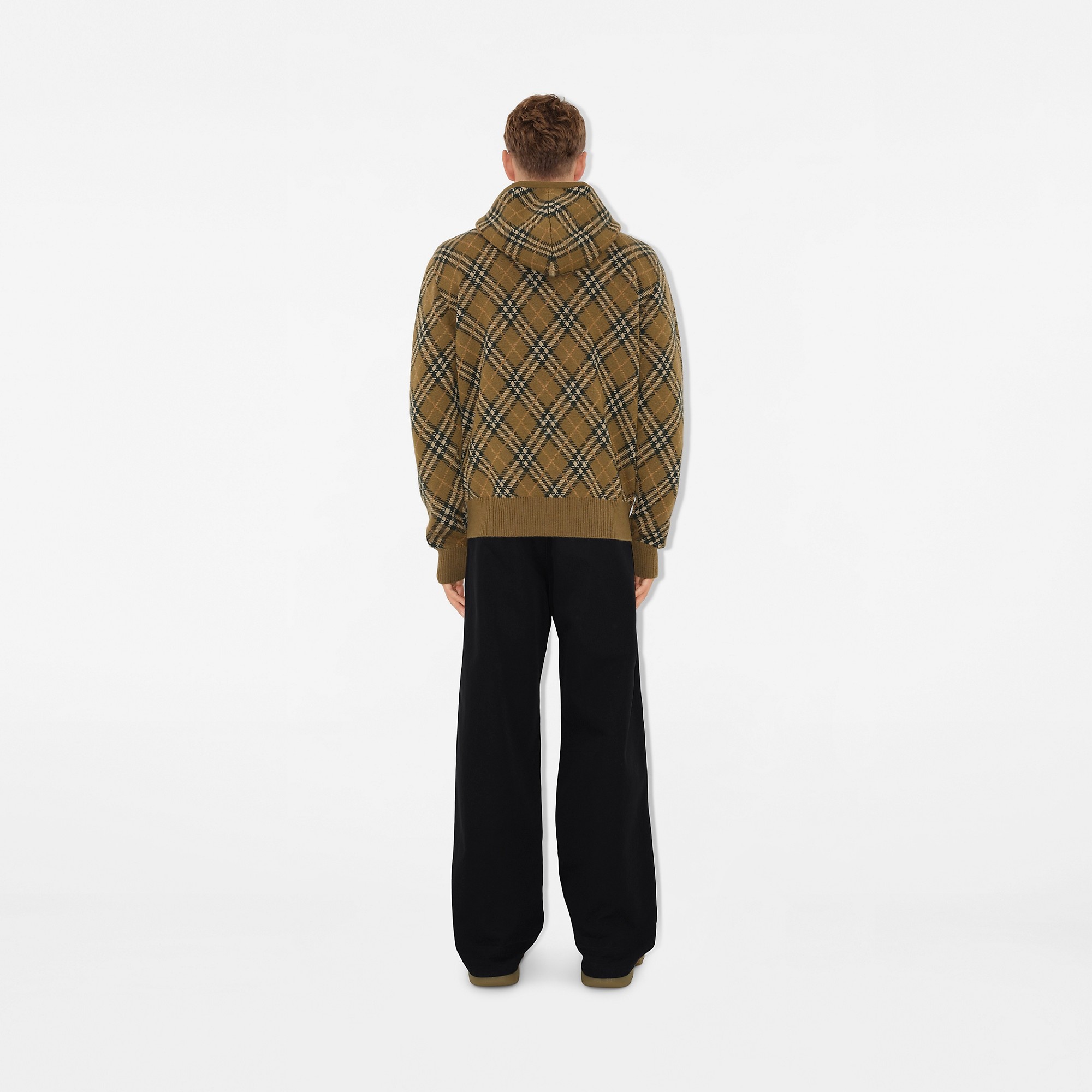 Check Wool Mohair Blend Hoodie - 4