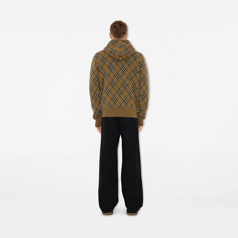 Check Wool Mohair Blend Hoodie 4