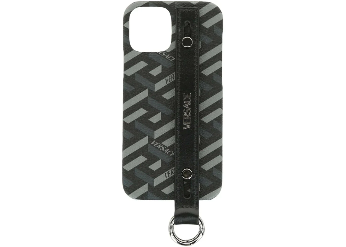 Versace Coated Canvas La Greca iPhone 12 Case Black/Grey - 1