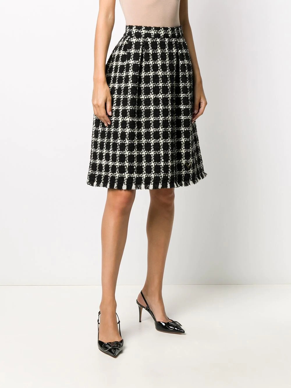 houndstooth check skirt - 3