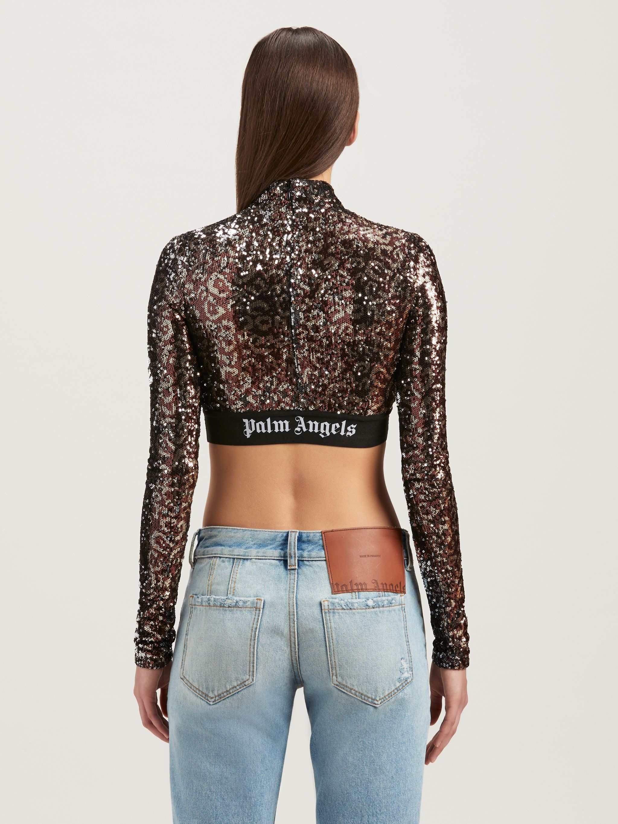 Logo Tape Sequins Top - 5