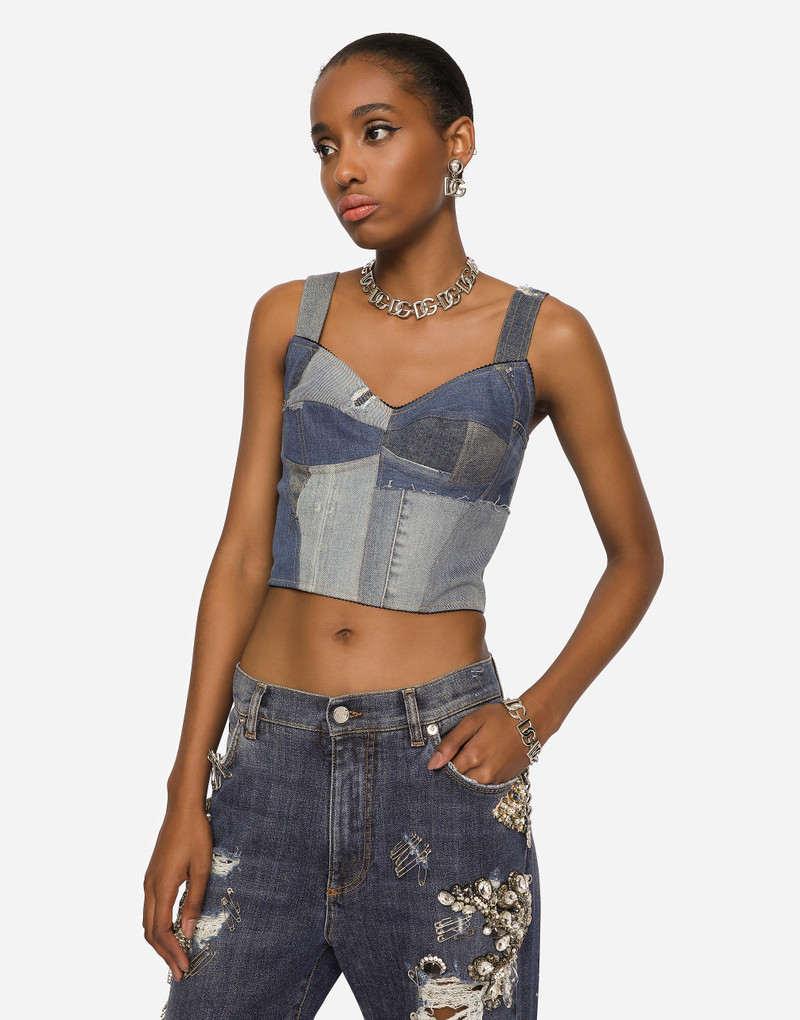 Dolce & Gabbana Patchwork denim corset outlook