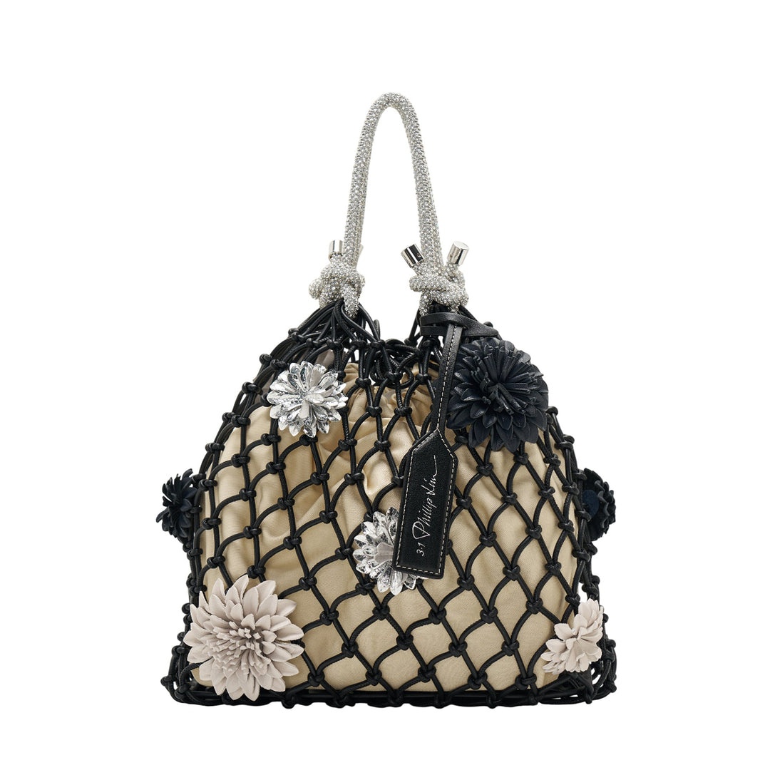 Macrame Mini Sac With Flowers Tote - 1