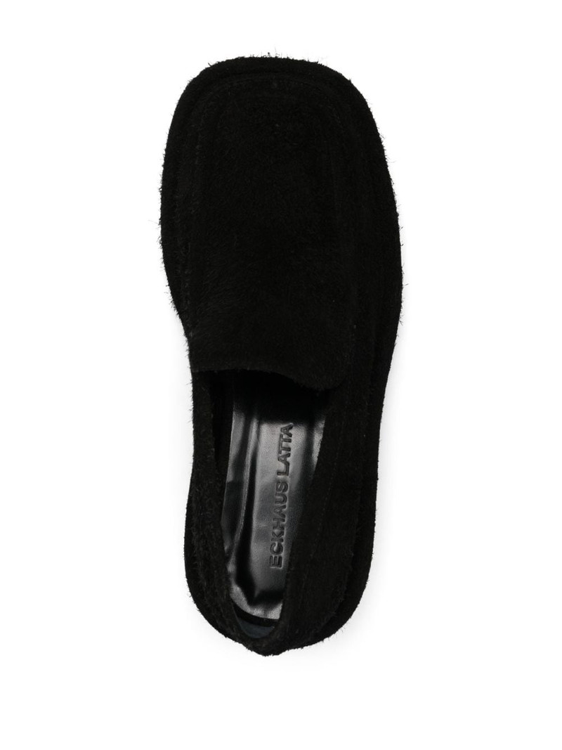 Stacked slip-on suede loafers 4