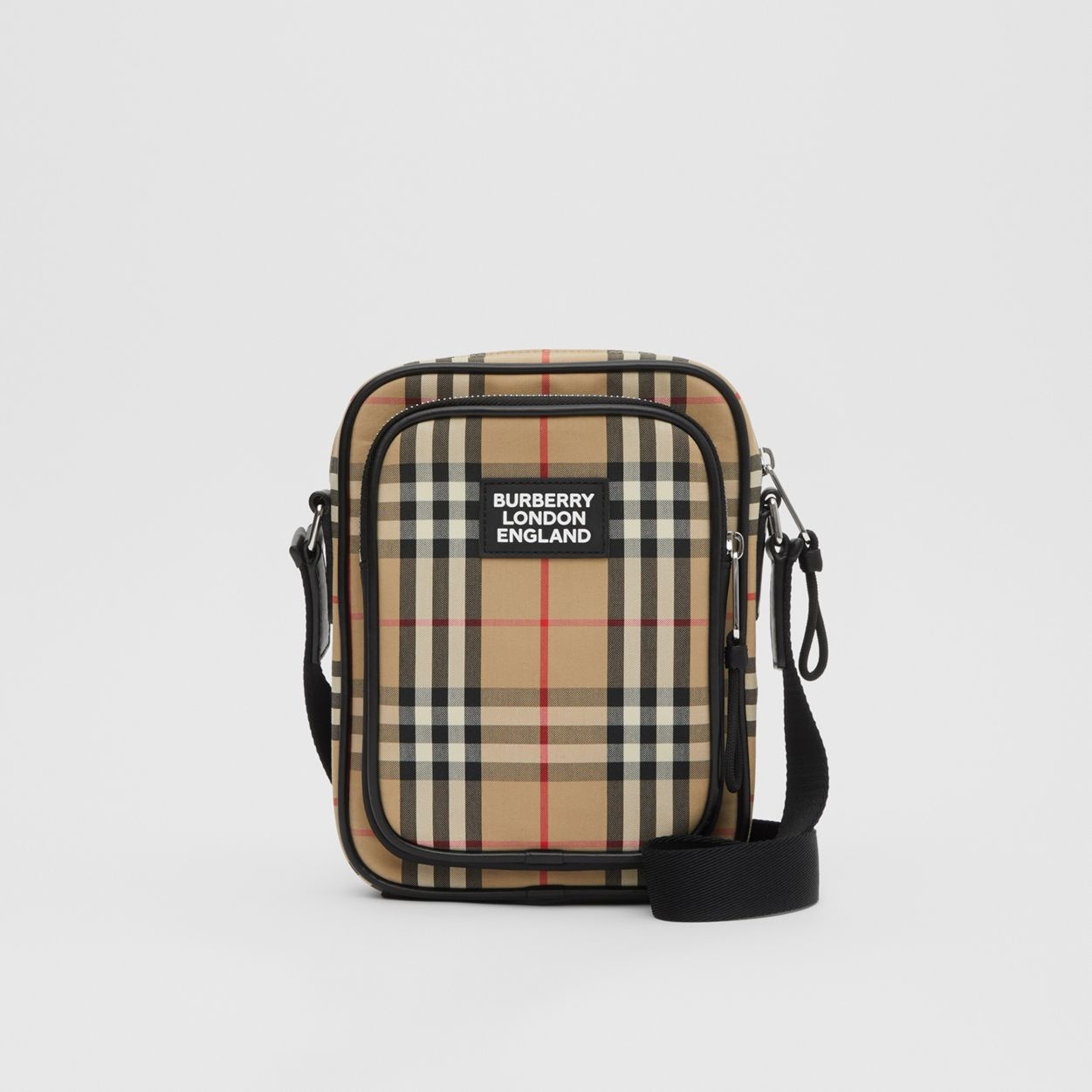 Vintage Check and Leather Crossbody Bag - 1