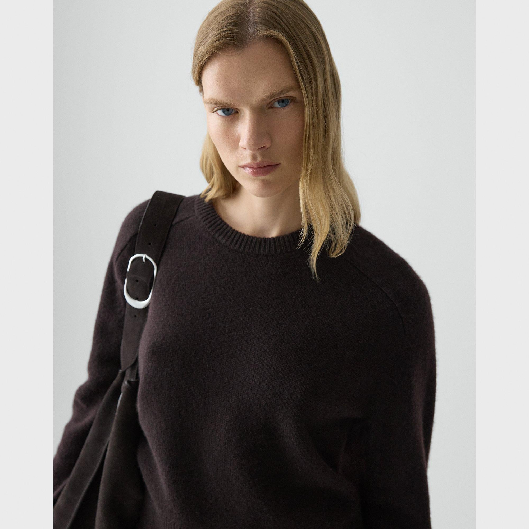 Cropped Crewneck Sweater in Cashmere - 5