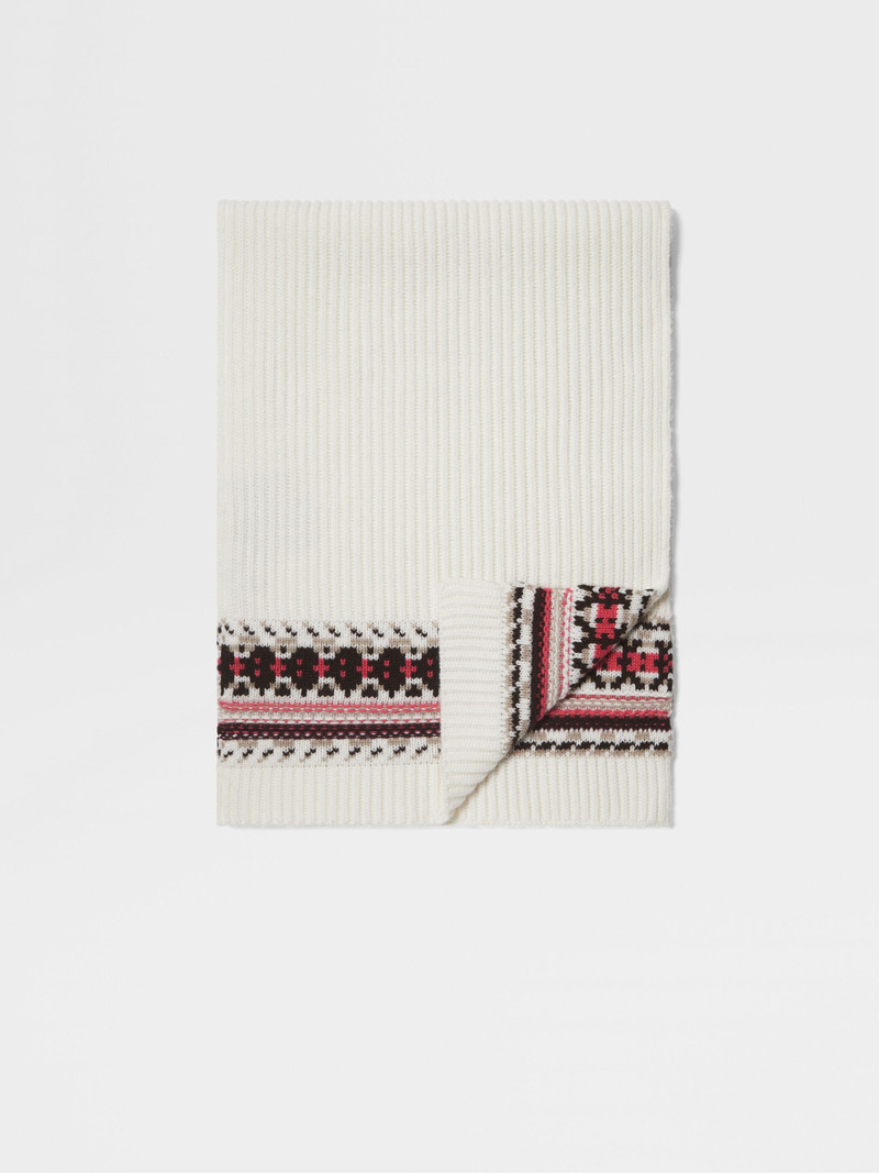 WHITE OASI CASHMERE SCARF 1