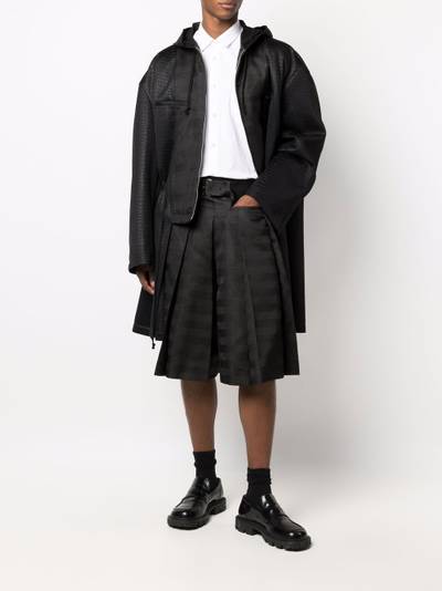 Comme des Garçons Homme Plus pleated cotton-blend knee-length shorts outlook