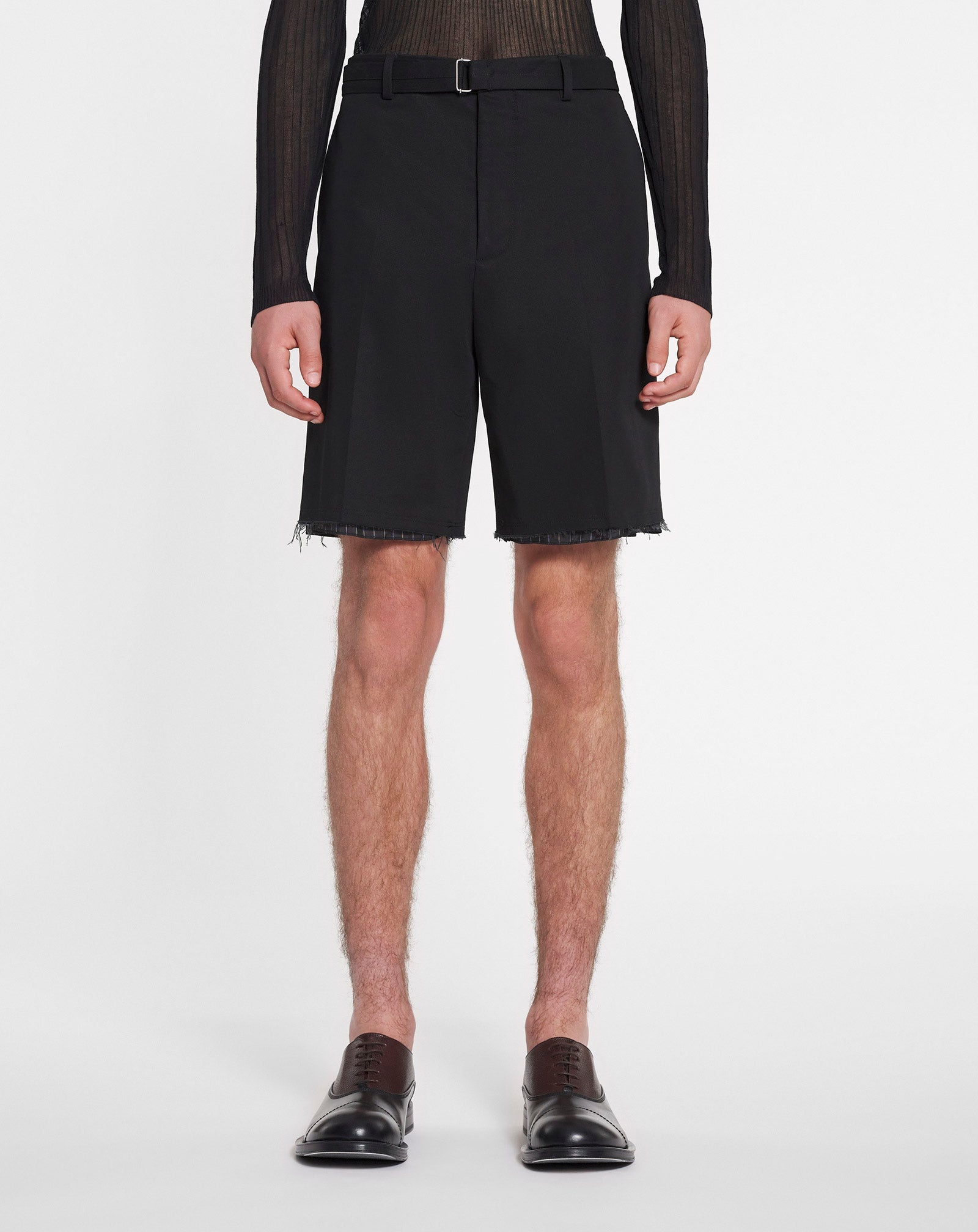 TAILORED SHORTS WITH RAW HEM DETAILS - 3