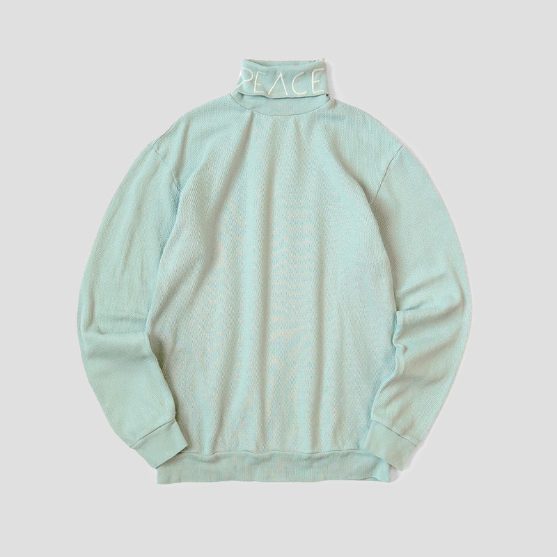 WAFFLE JERSEY TURTLE NECK L/S T-SHIRTS (PEACE) 1