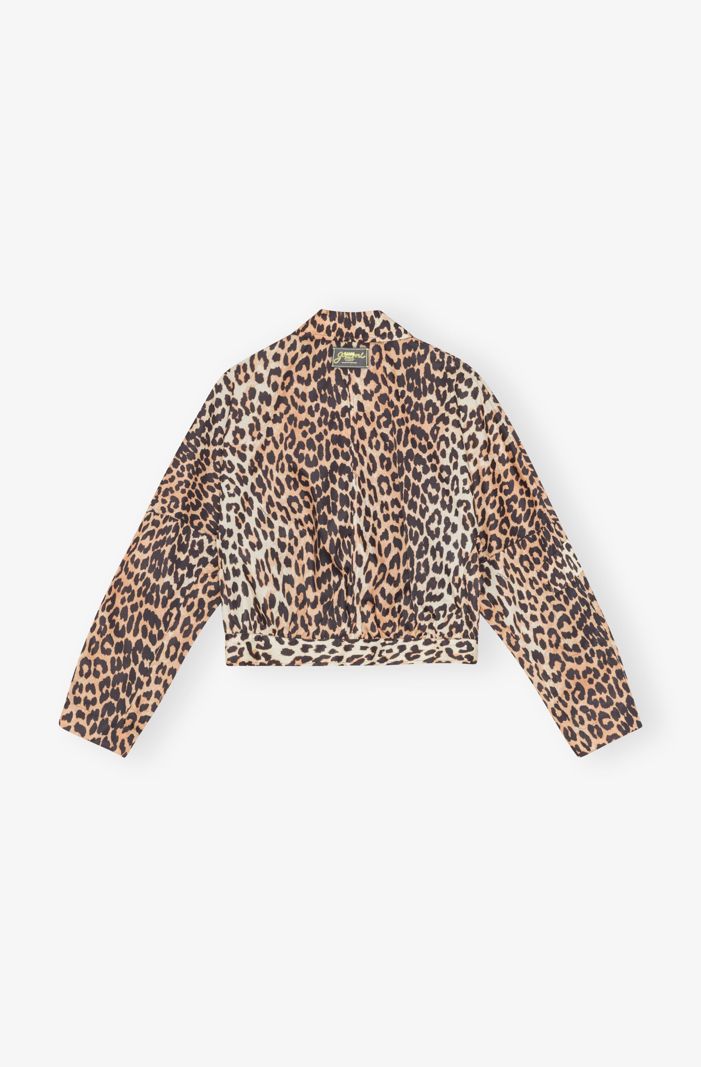 LEOPARD DUCHESSE NYLON CROPPED JACKET - 7