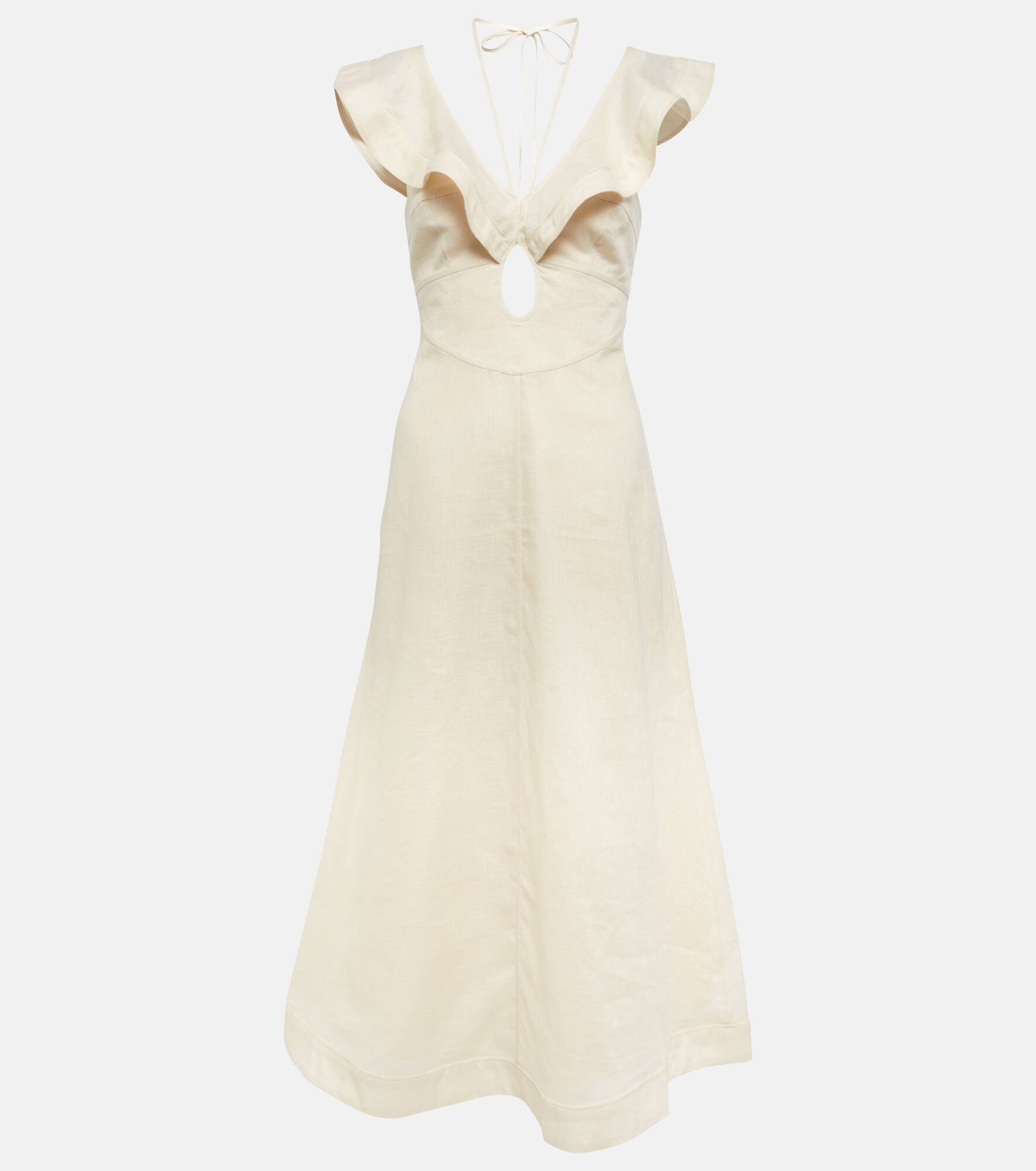 Halcyon Flutter linen midi dress - 1