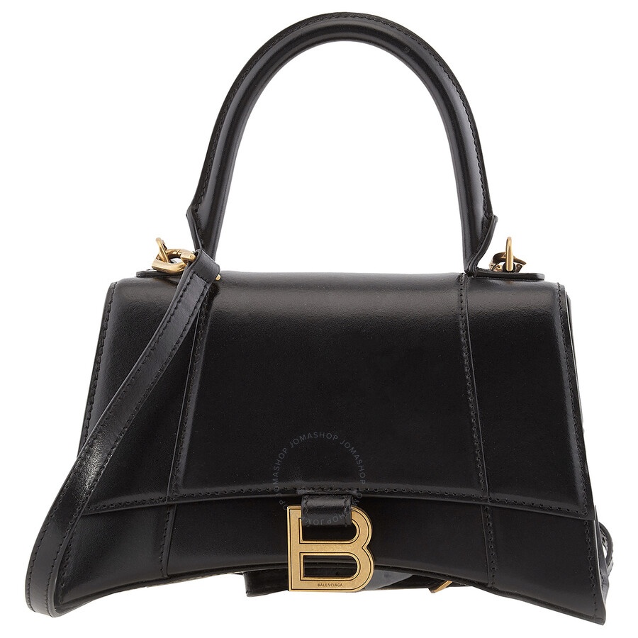 Balenciaga Black Leather Small Hourglass Box Handbag - 1