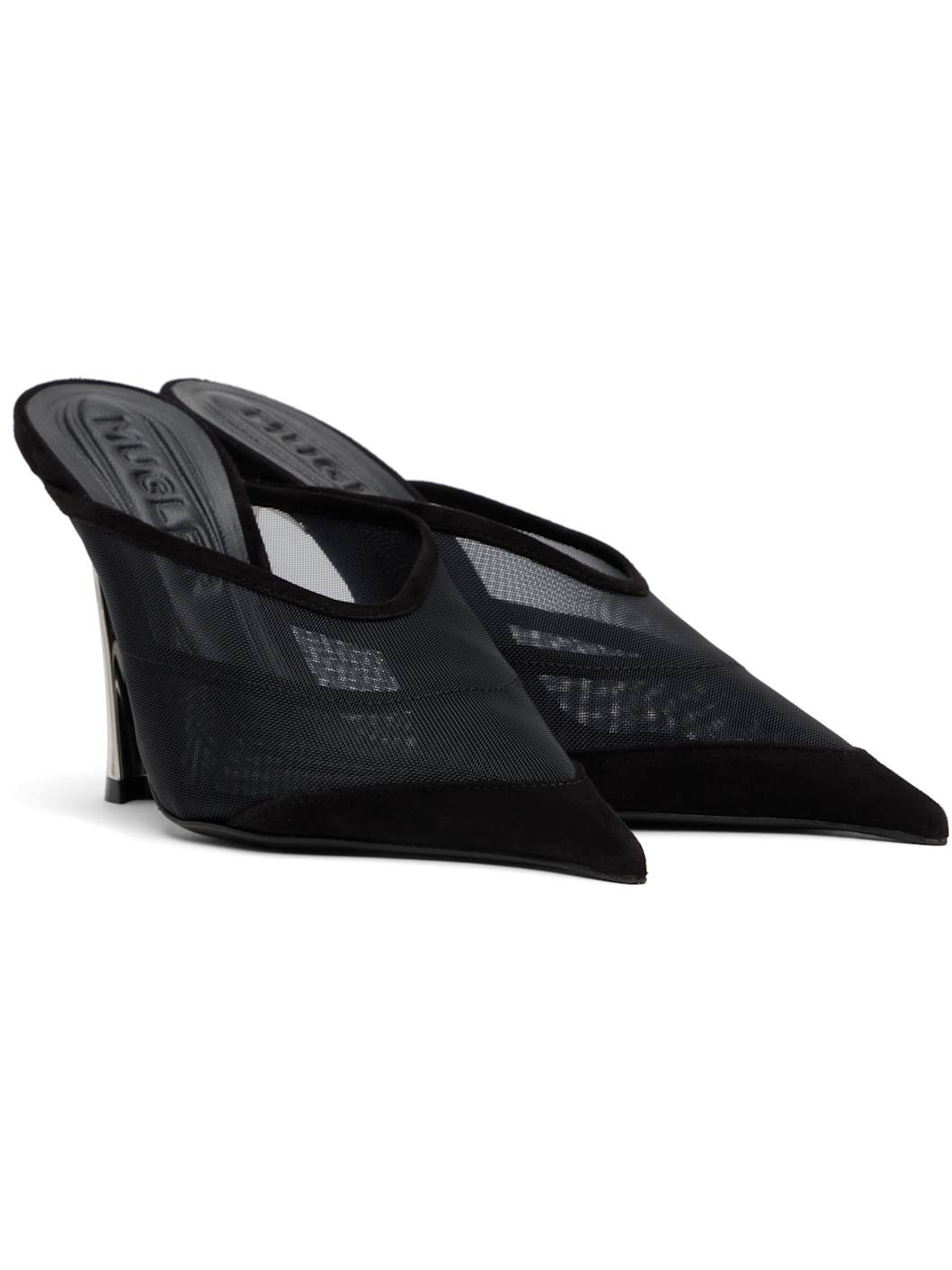 Black Mesh Fang 95 Mules - 4