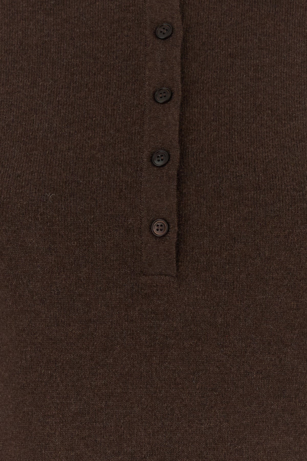 Brown cashmere blend polo shirt - 3