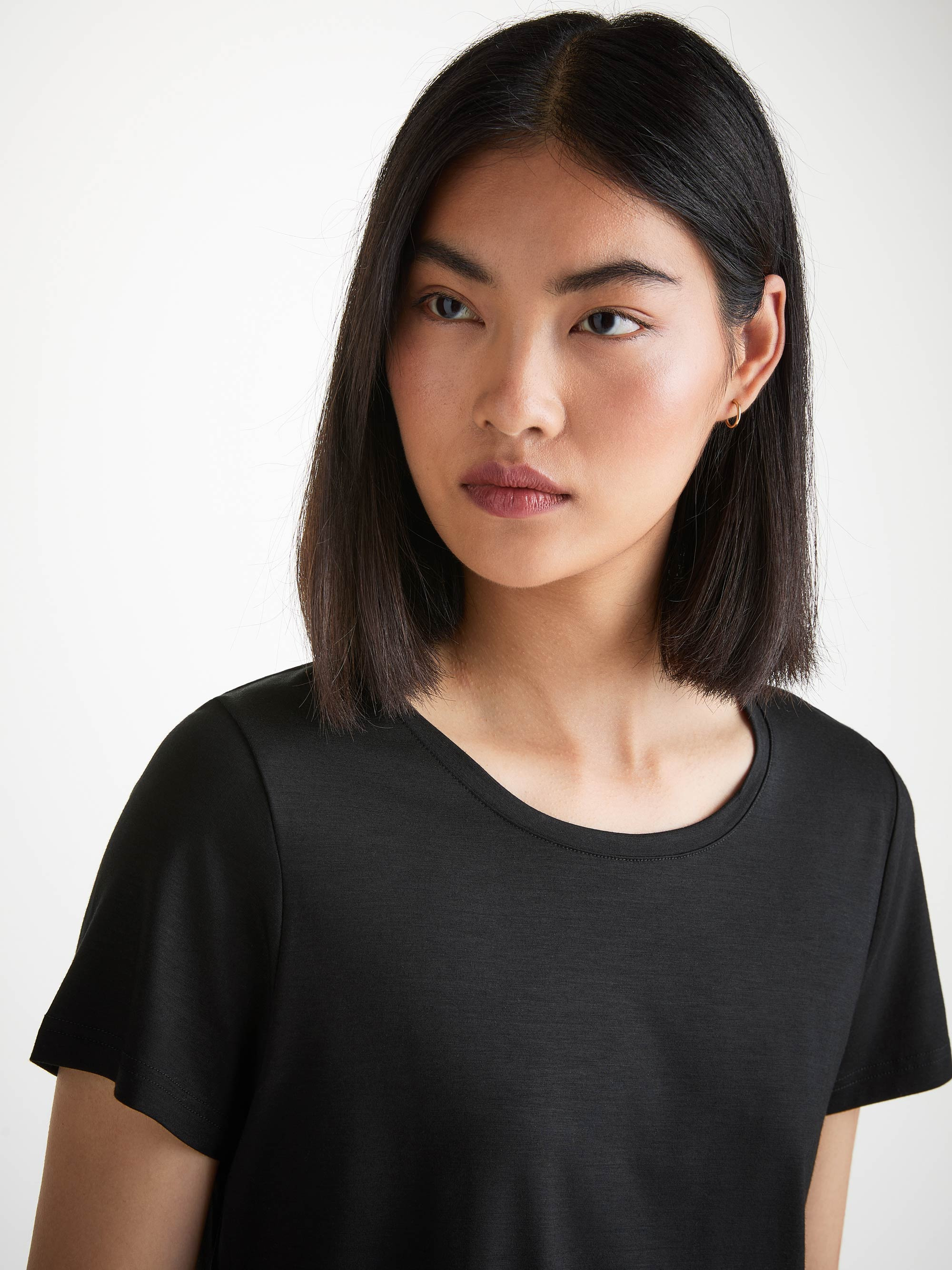 Women's T-Shirt Lara Micro Modal Stretch Black - 2