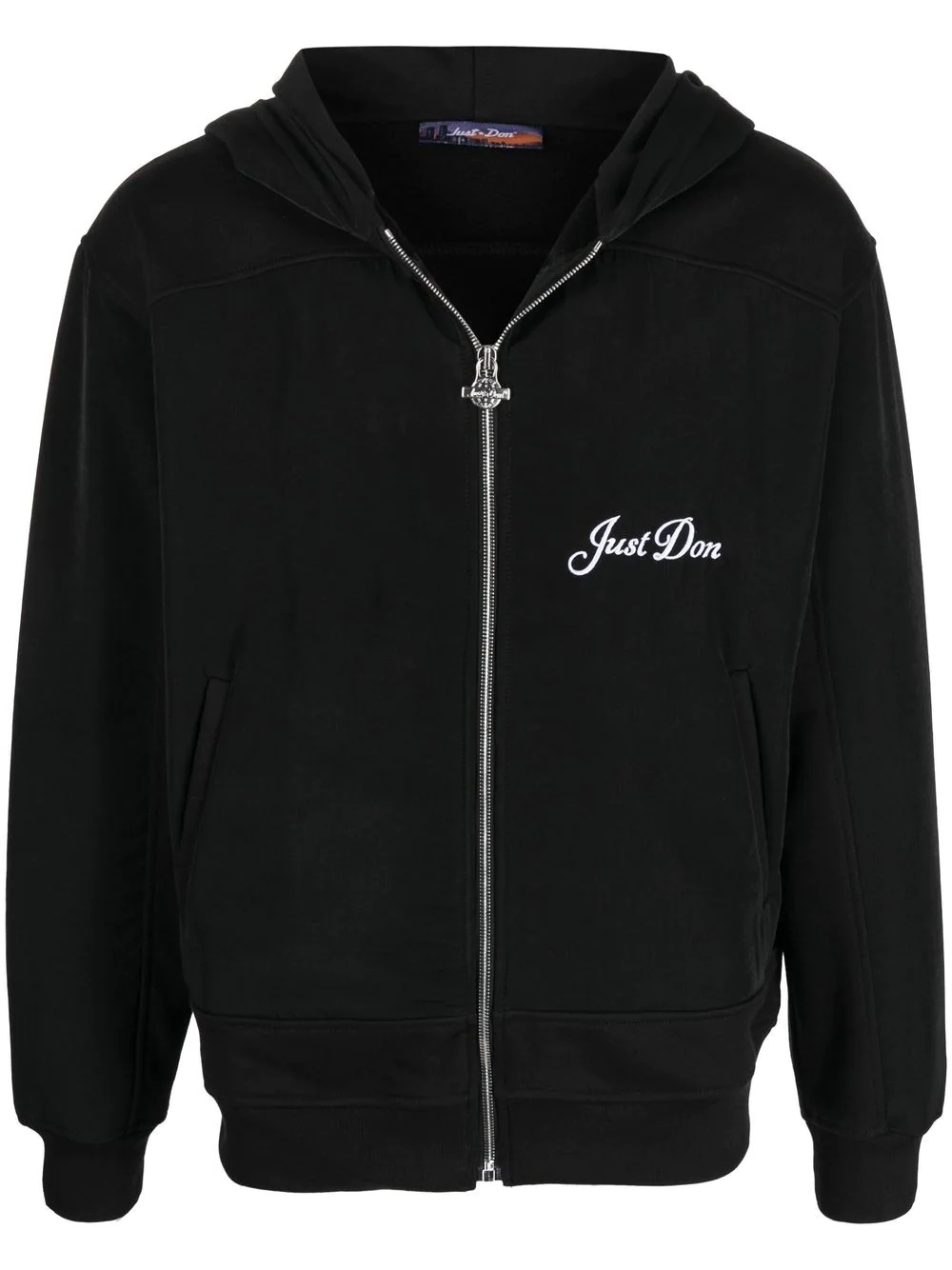 embroidered-logo zip-up hoodie - 1