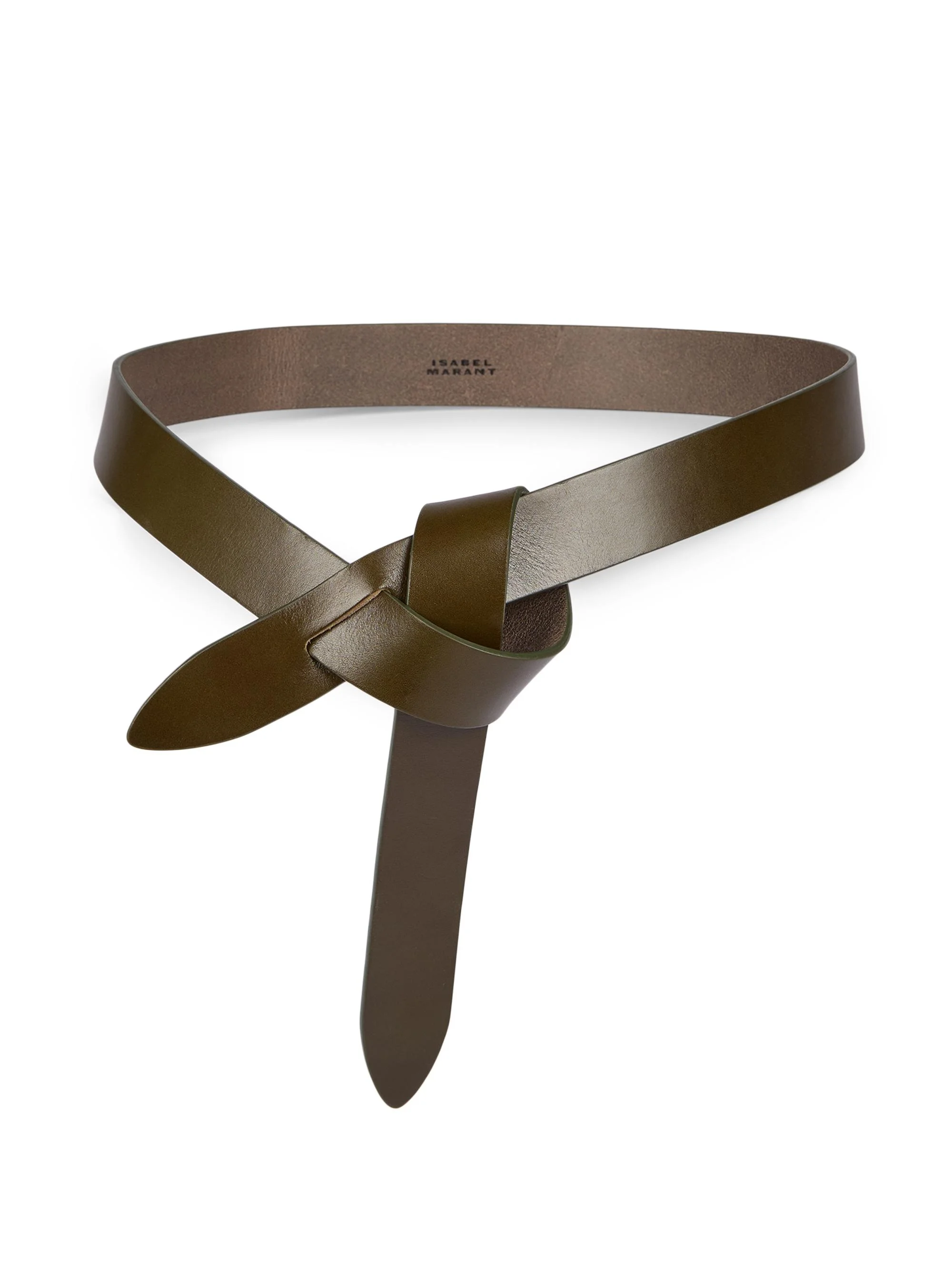 Women's Lecce Knotted Leather Belt - Dark Khaki - 1